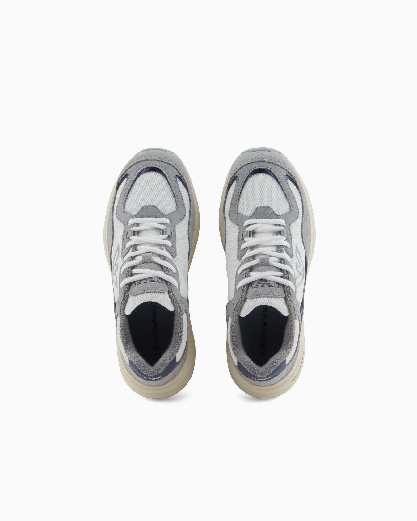 Mesh sneakers with suede details and an eagle logo Slide 2
