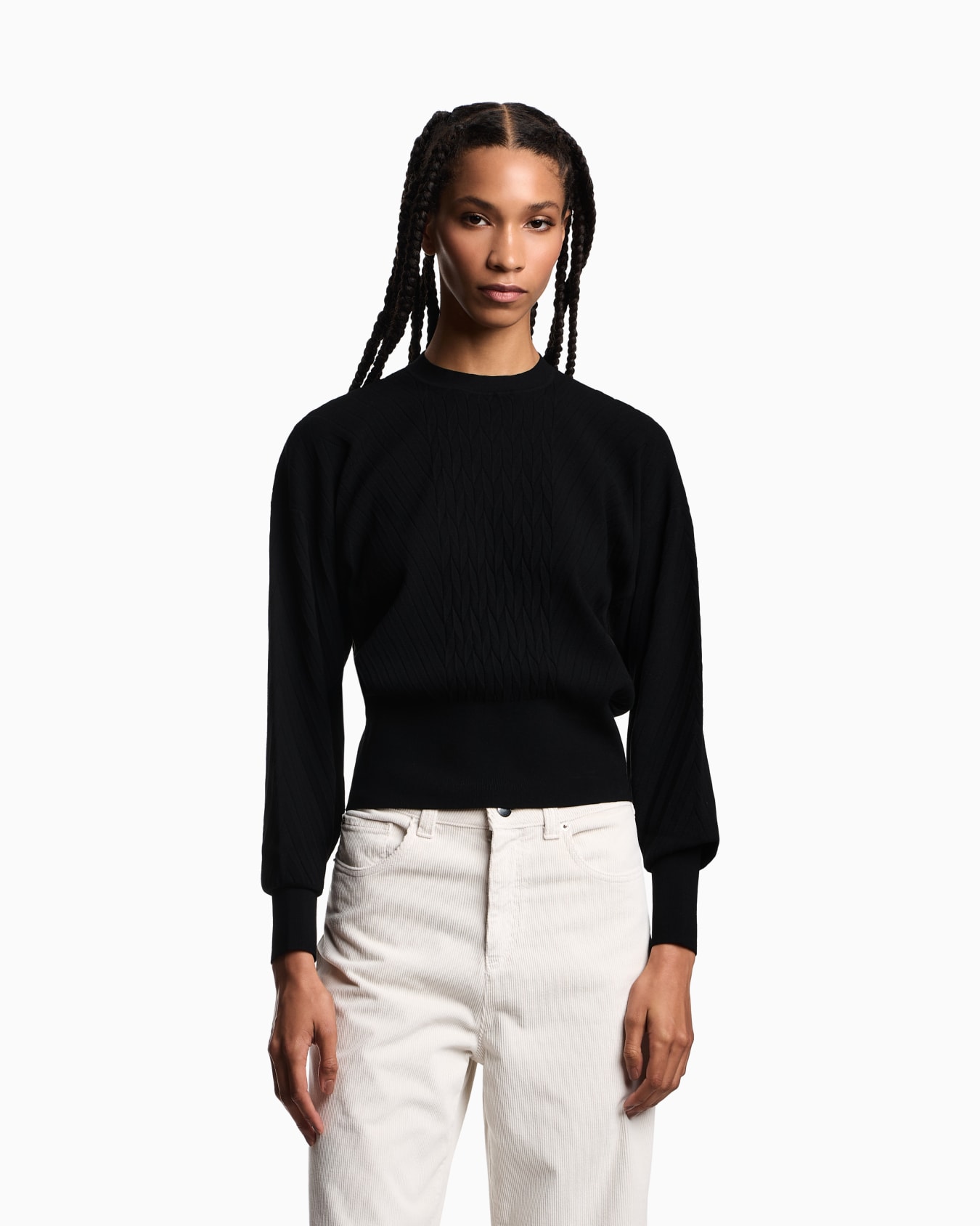 Travel Essentials capsule collection viscose-blend jumper with an embossed motif Slide 3