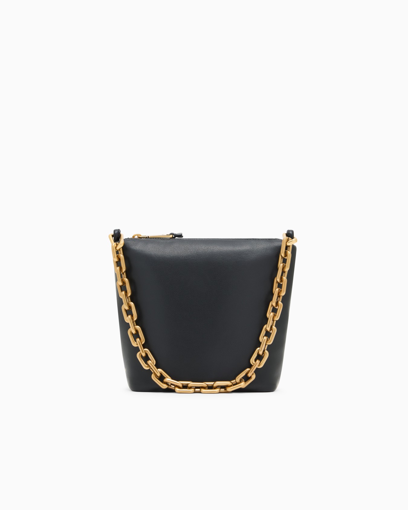 Leather small hobo bag with chain Slide 0
