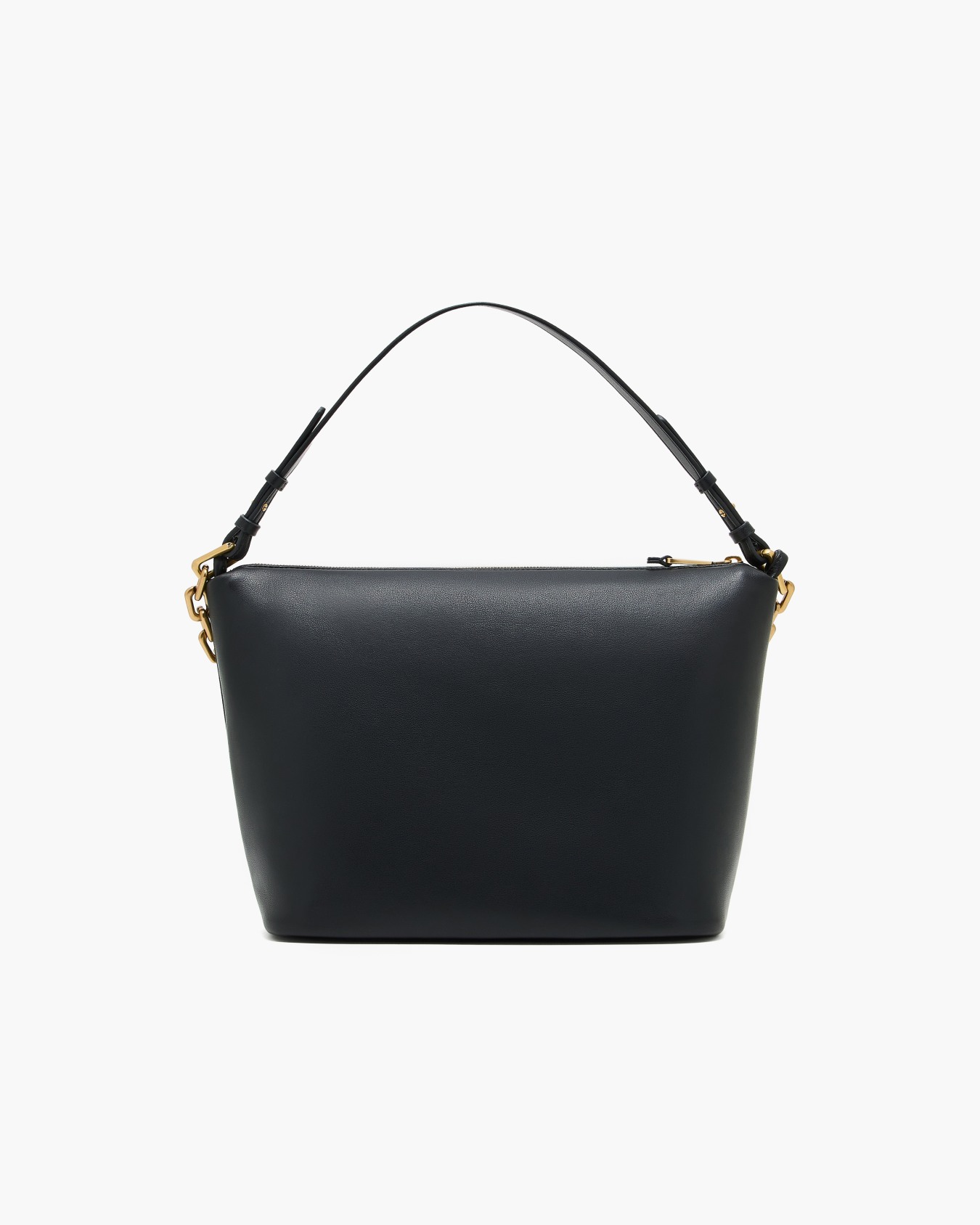 Medium leather hobo bag with chain Slide 2