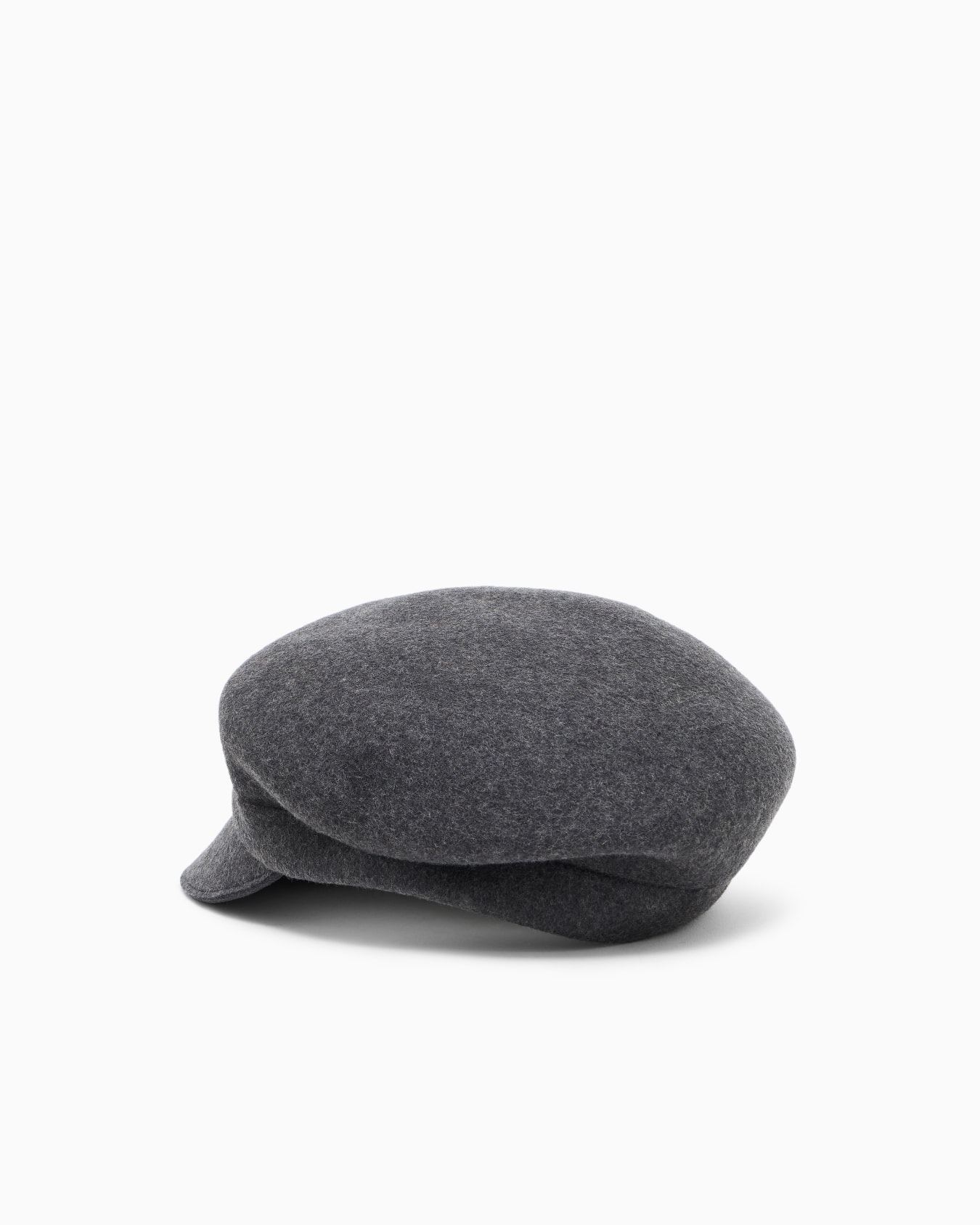Wool beret with visor and logo embroidery Slide 1