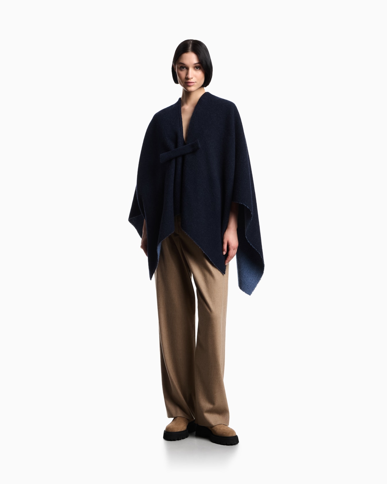 Double-sided wool cape Slide 1