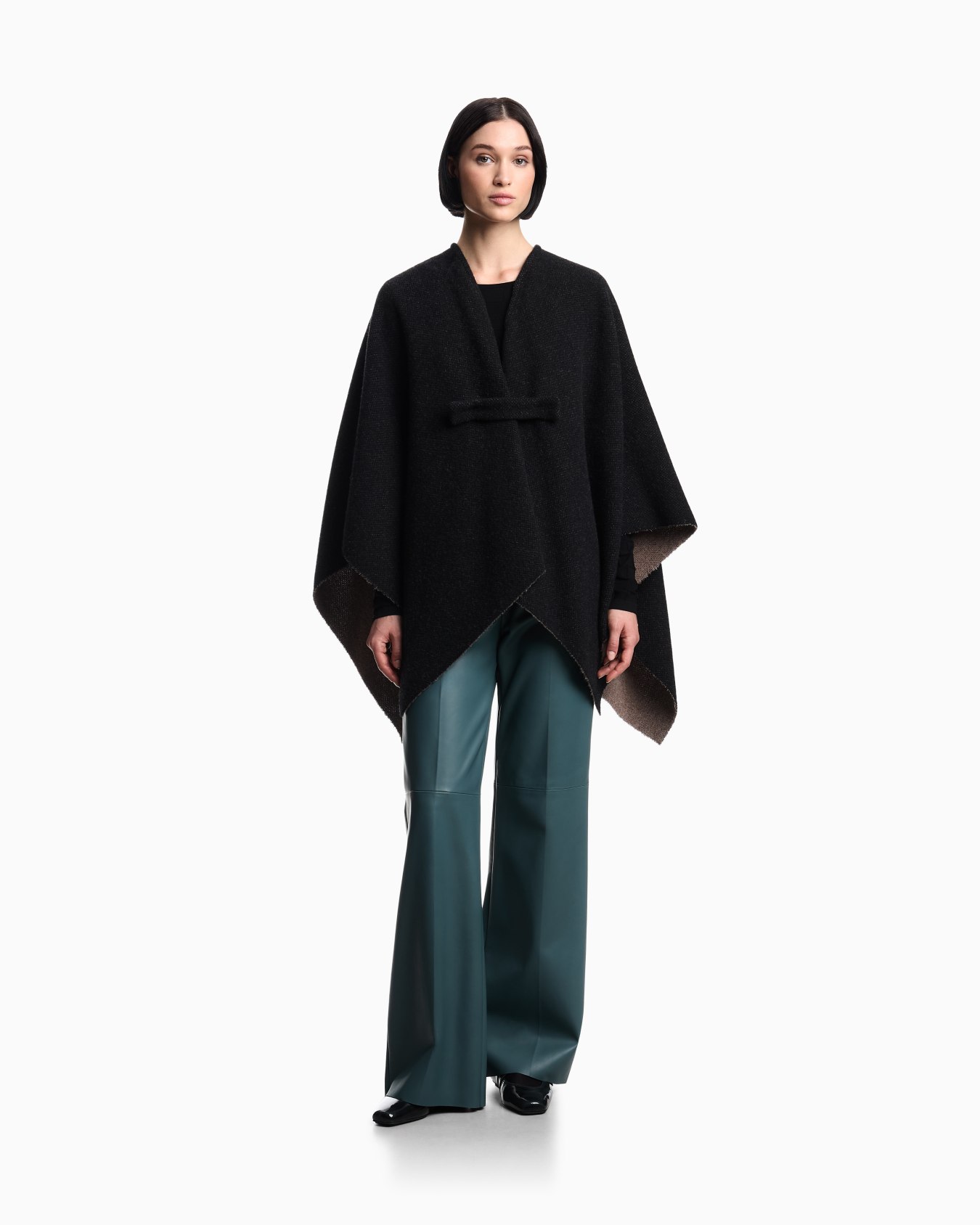 Double-sided wool cape Slide 1