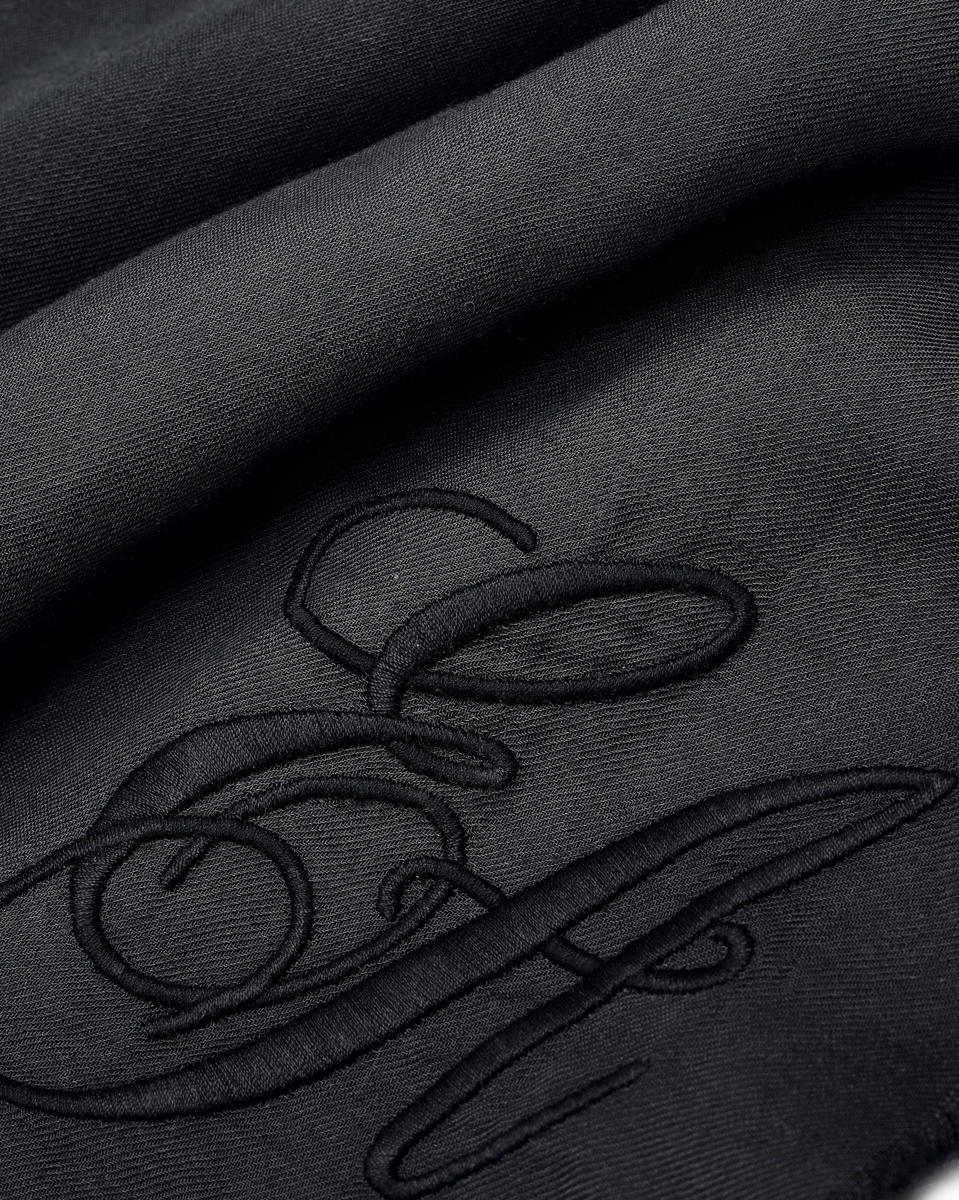 Oversized modal stole with EA signature embroidery Slide 1