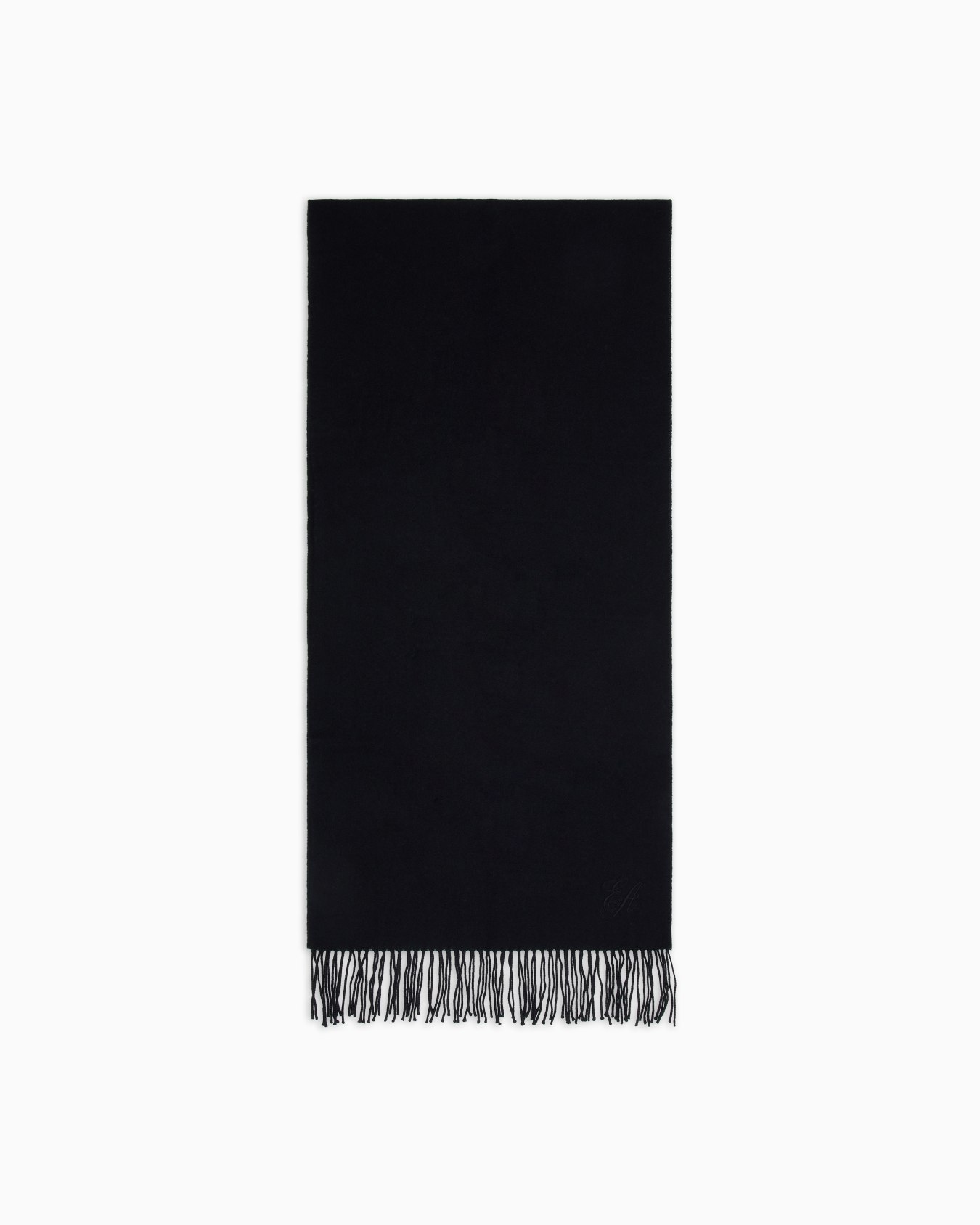 Wool stole with signature EA logo embroidery Slide 0