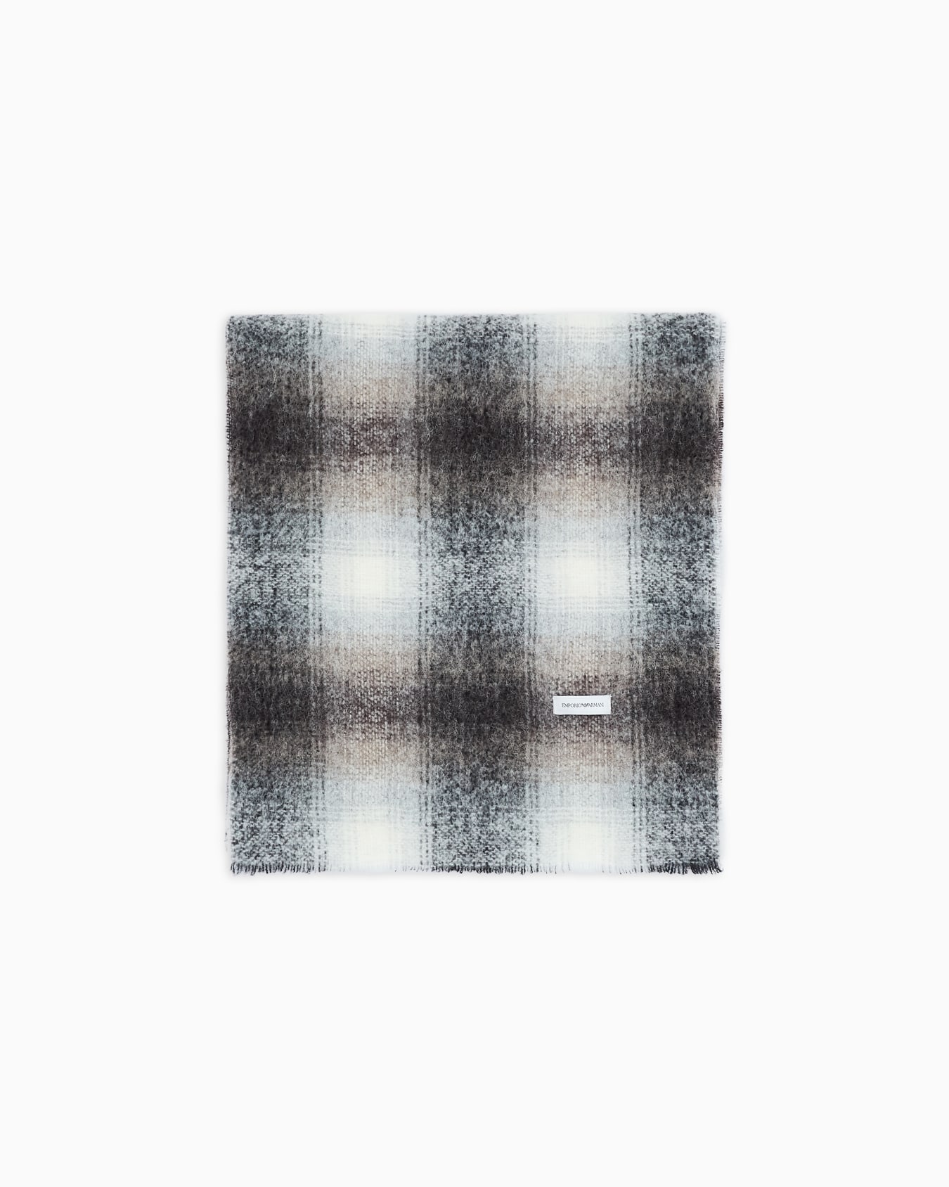 Wool-blend scarf with a check motif Slide 0