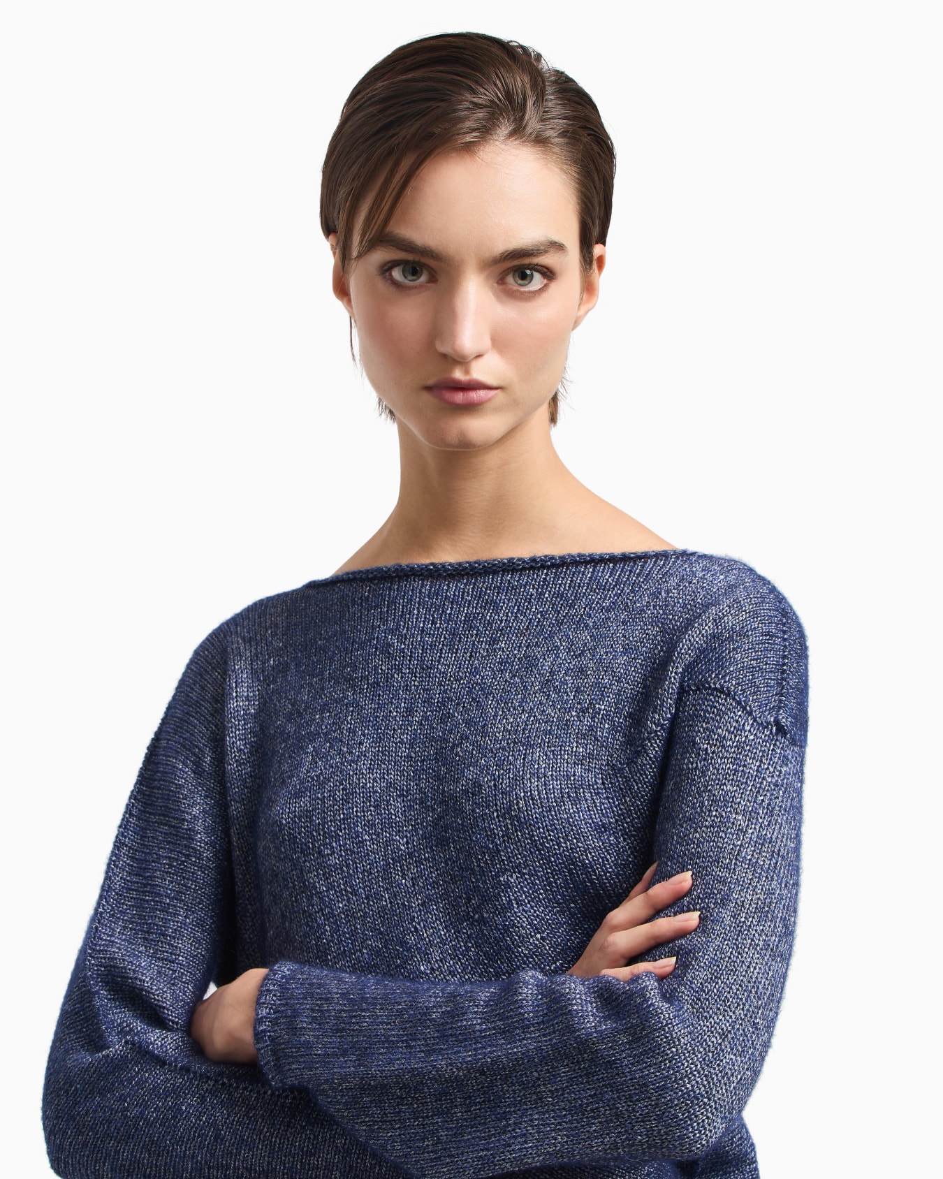Winter Urbanism capsule collection asymmetrical jumper in an alpaca blend Slide 4