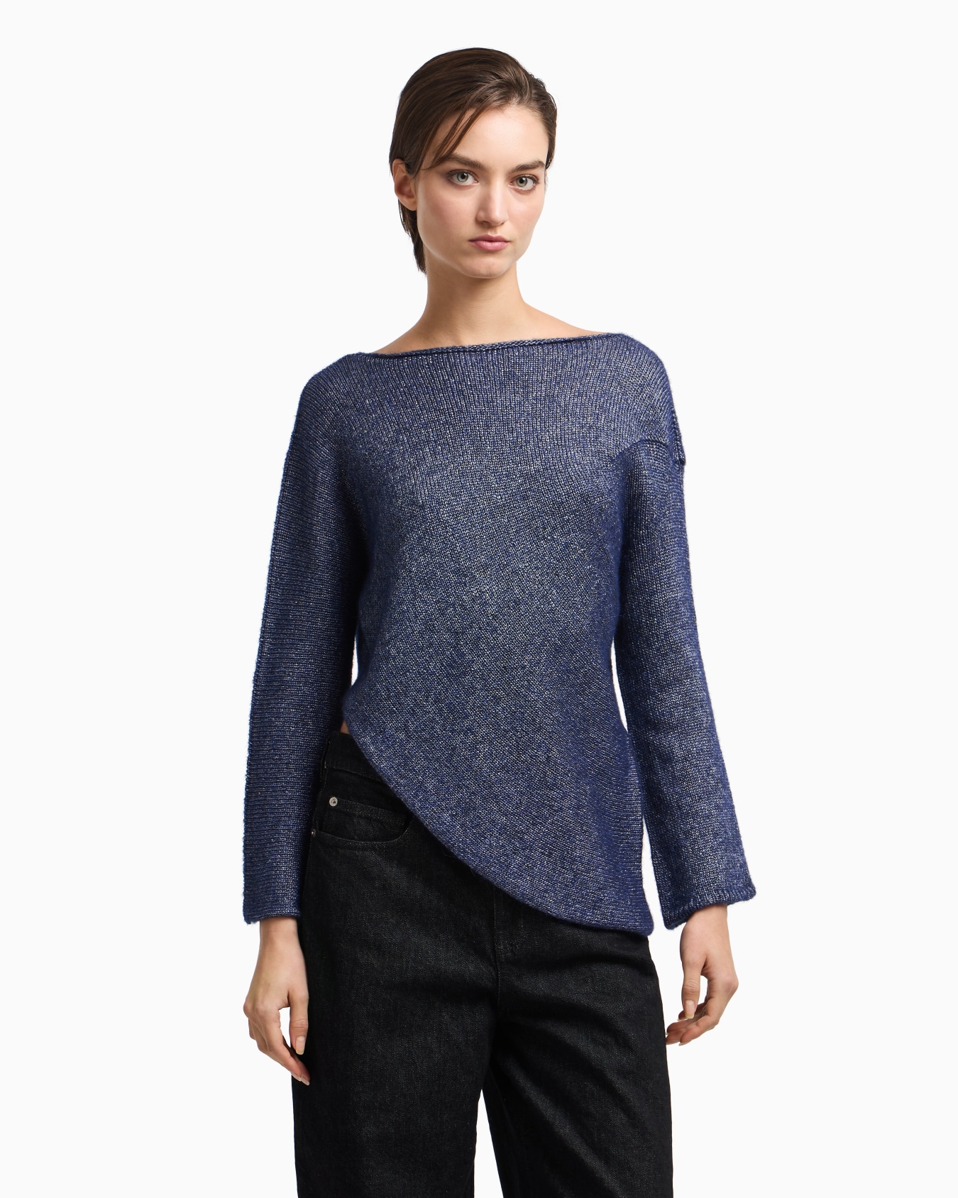Winter Urbanism capsule collection asymmetrical jumper in an alpaca blend Slide 3