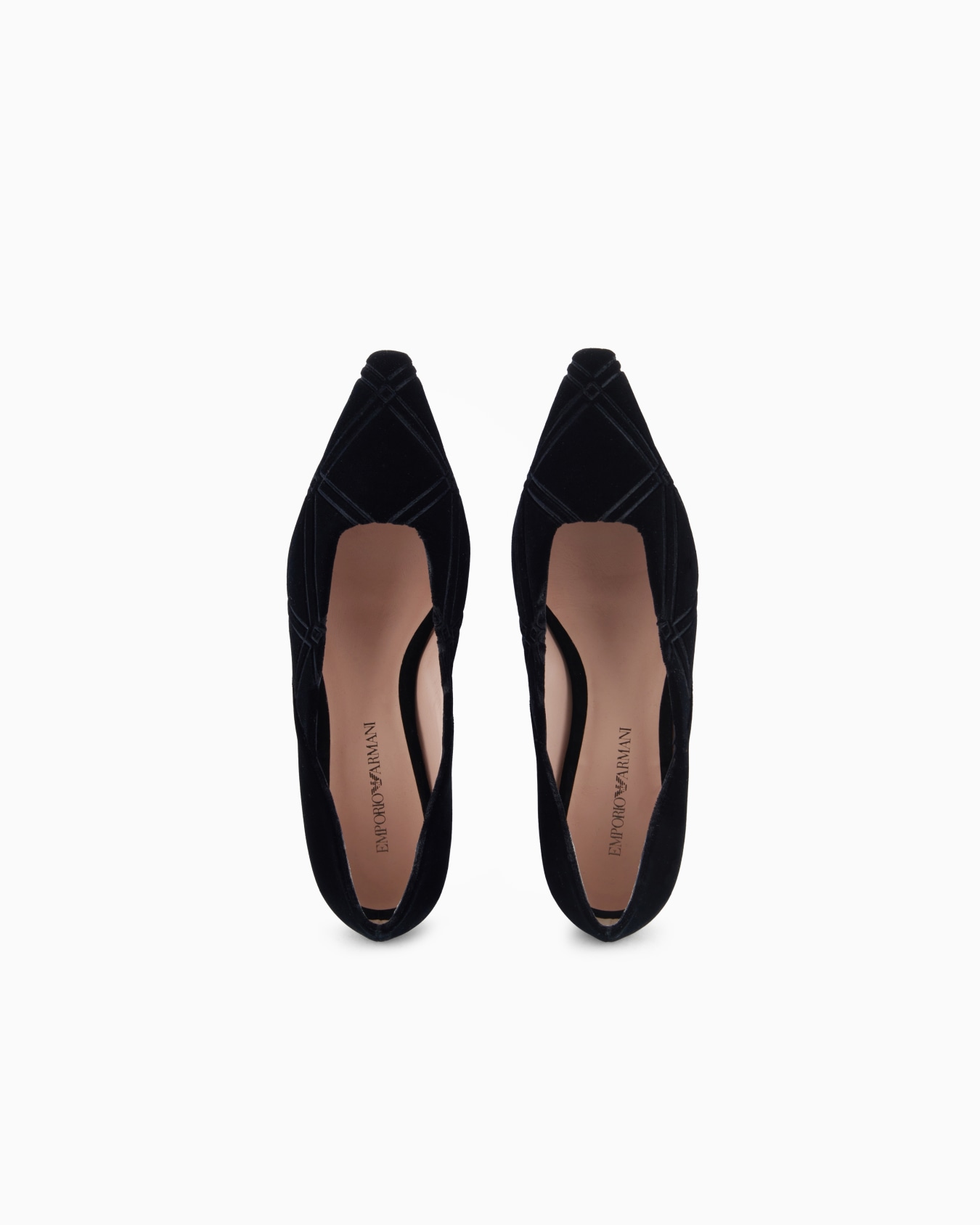 Embossed motif velvet ballerinas Slide 2