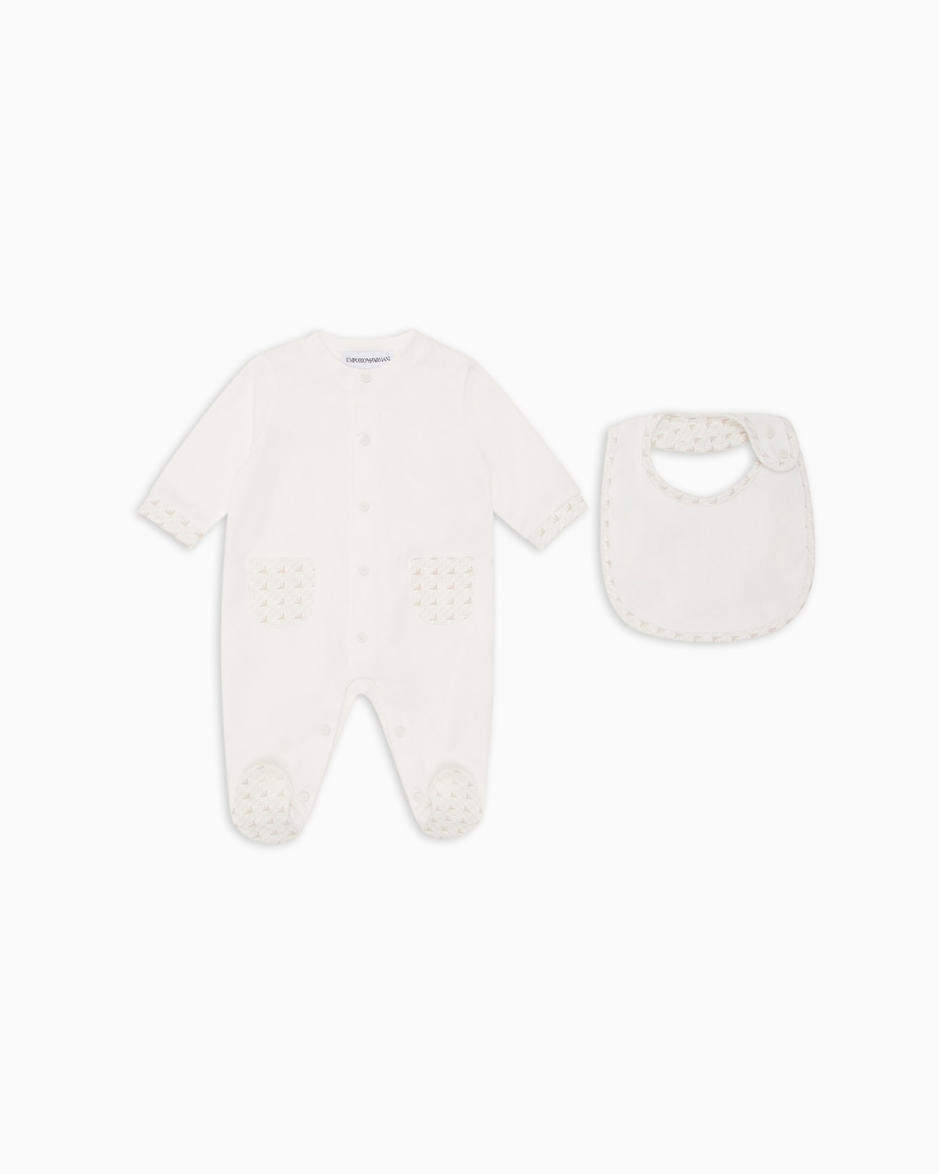 Geschenkset Playsuit und Lätzchen aus Jersey mit Optical-Adler-Print Folie 0