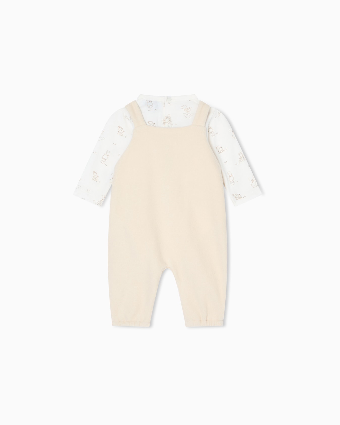Funny winter bodysuit and dungaree set in soft bear fabric Slide 2