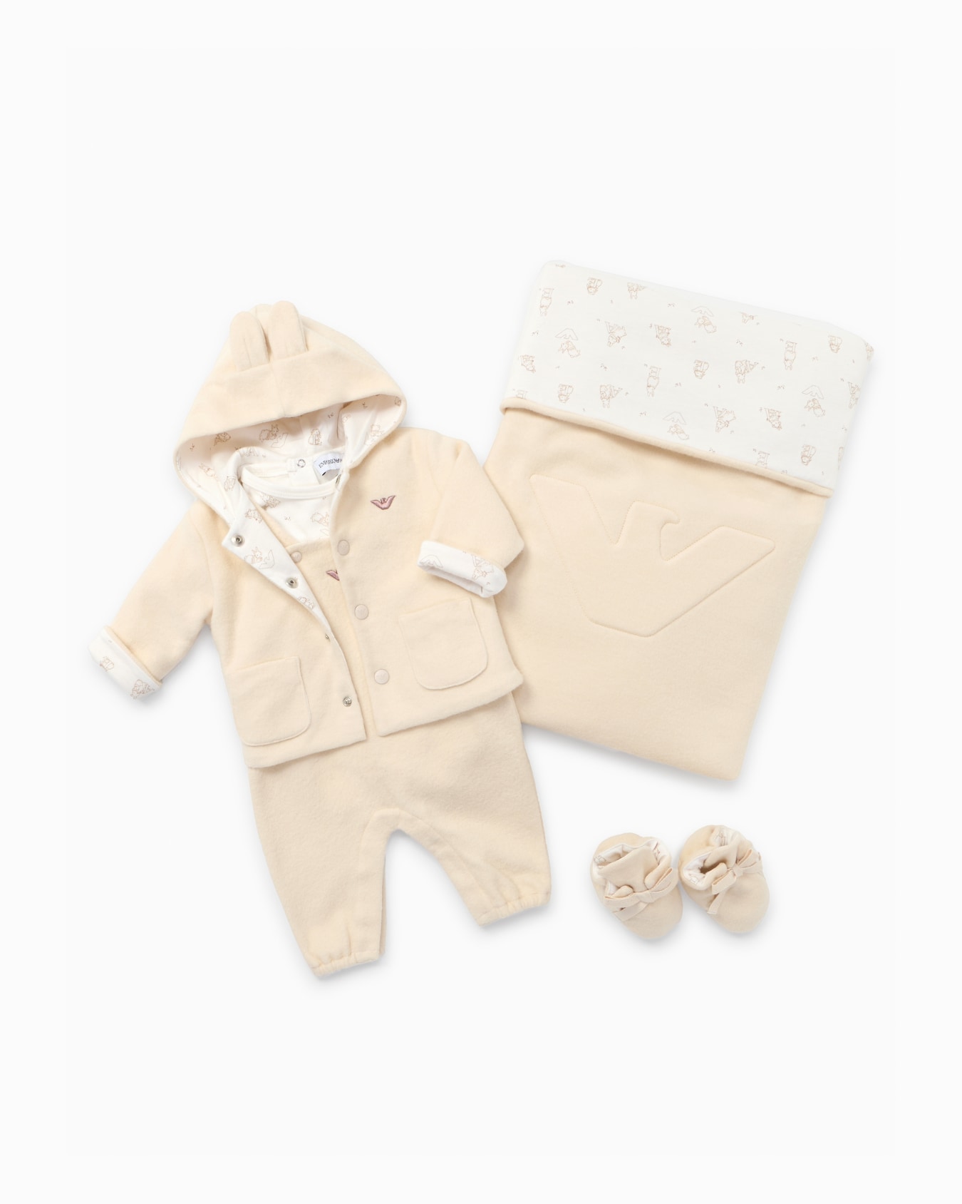 Funny winter bodysuit and dungaree set in soft bear fabric Slide 3