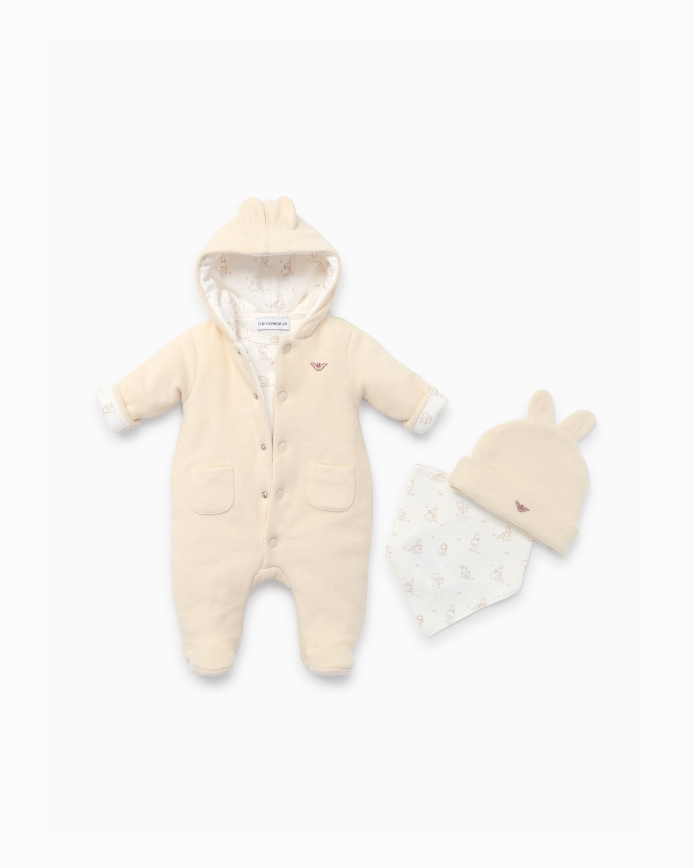 Soft bear fabric beanie with ears Slide 3