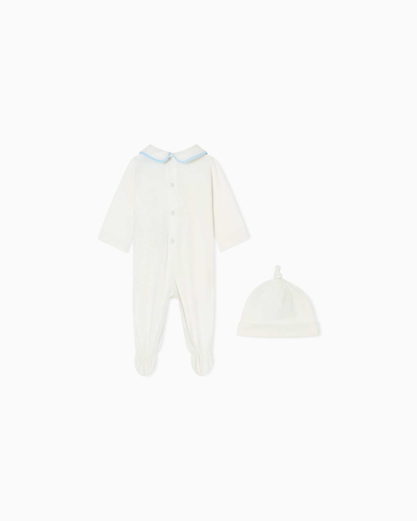Mercerised jersey beanie and onesie set Slide 2