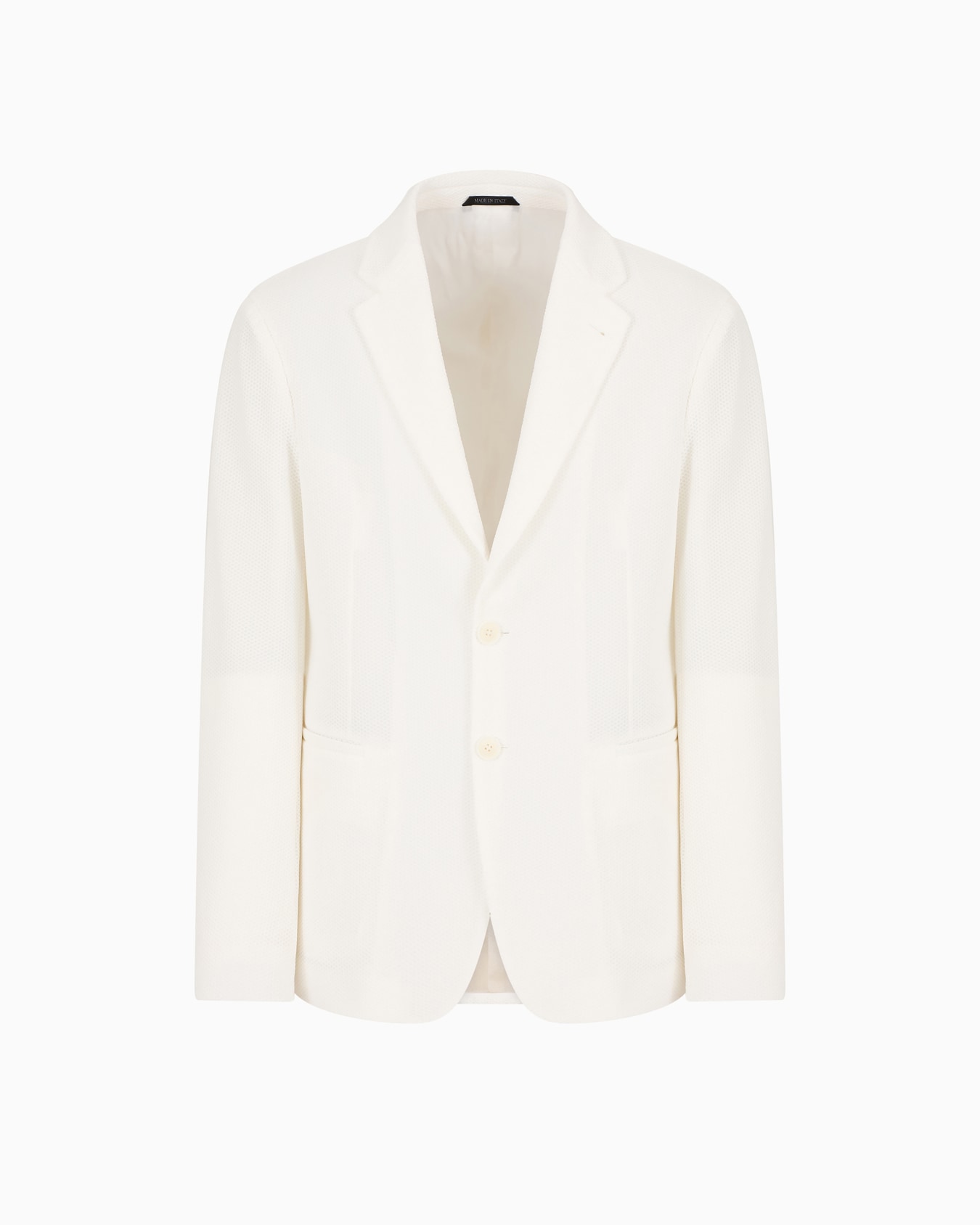 Single-breasted jacket in technical waffle fabric Slide 0