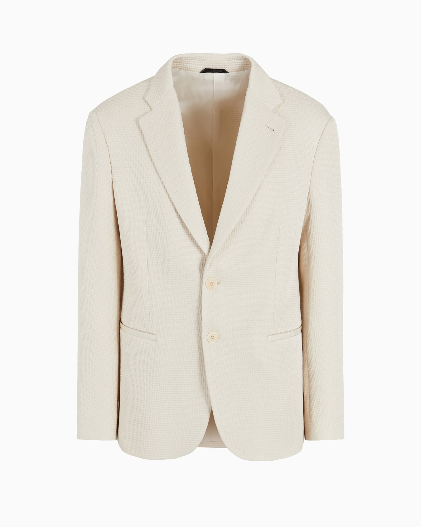 Veste à simple boutonnage en mélange de soie matelassé Diapositive 0
