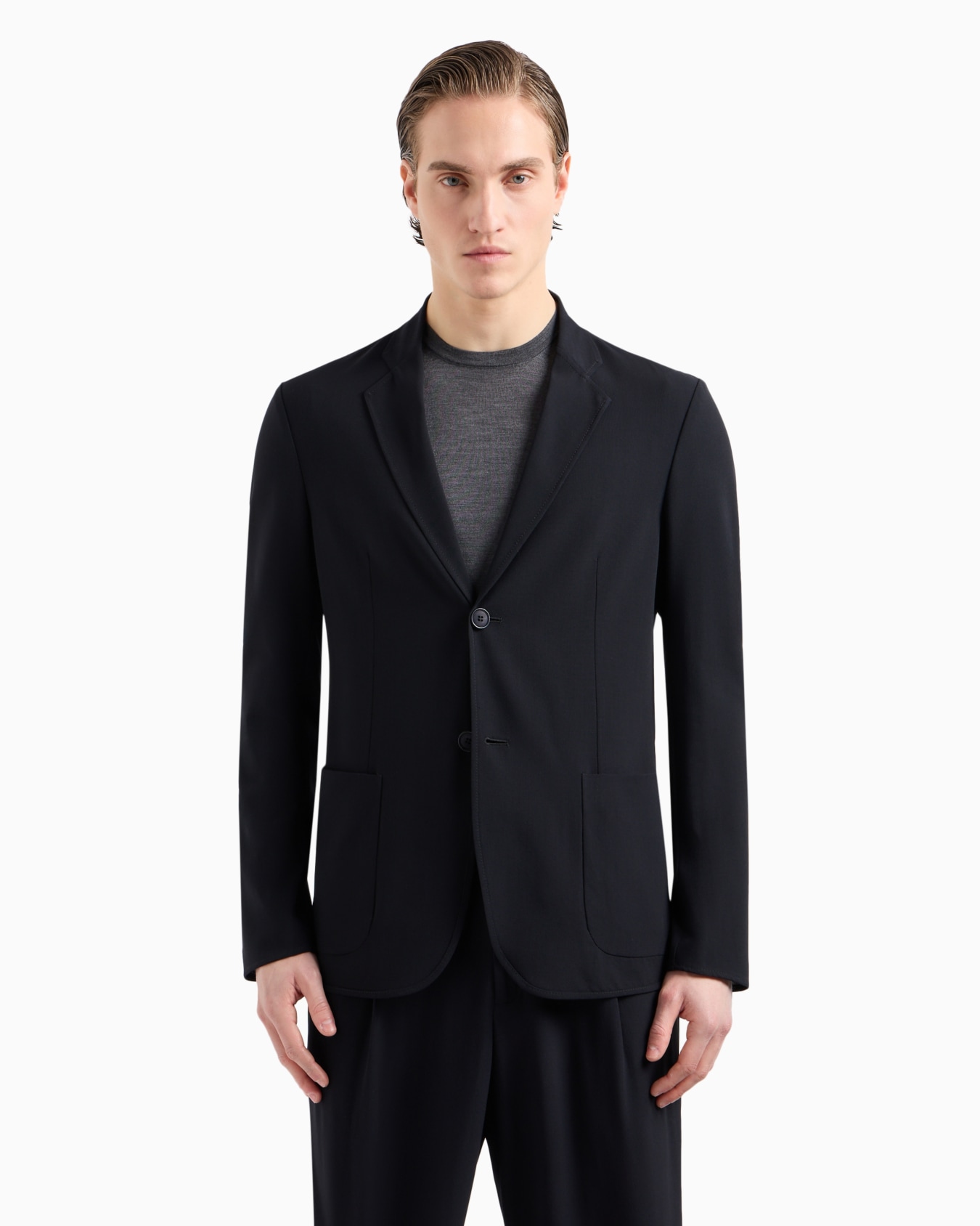 Single-breasted, virgin-wool jacket Slide 1