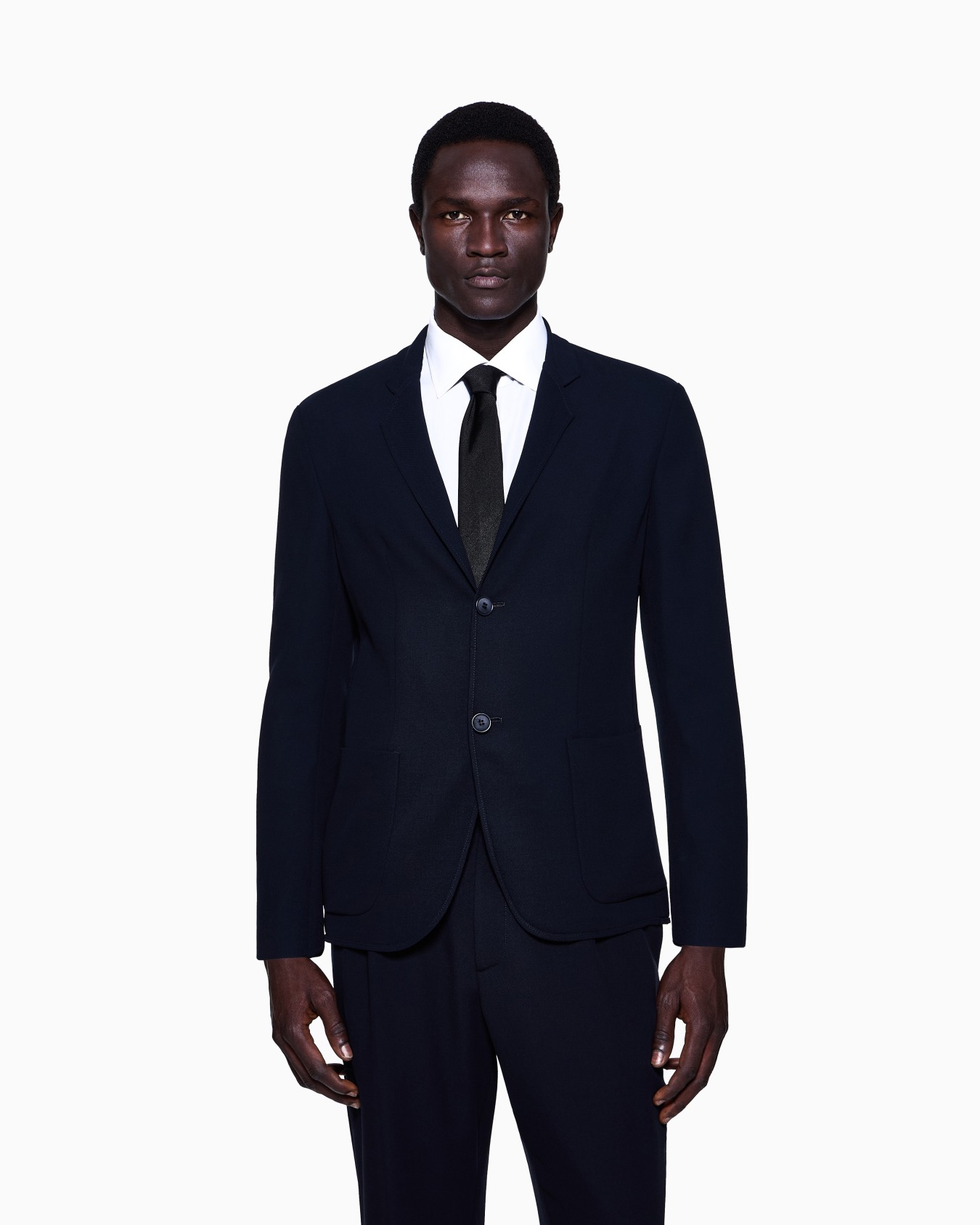 Wool crêpe single-breasted jacket Slide 3