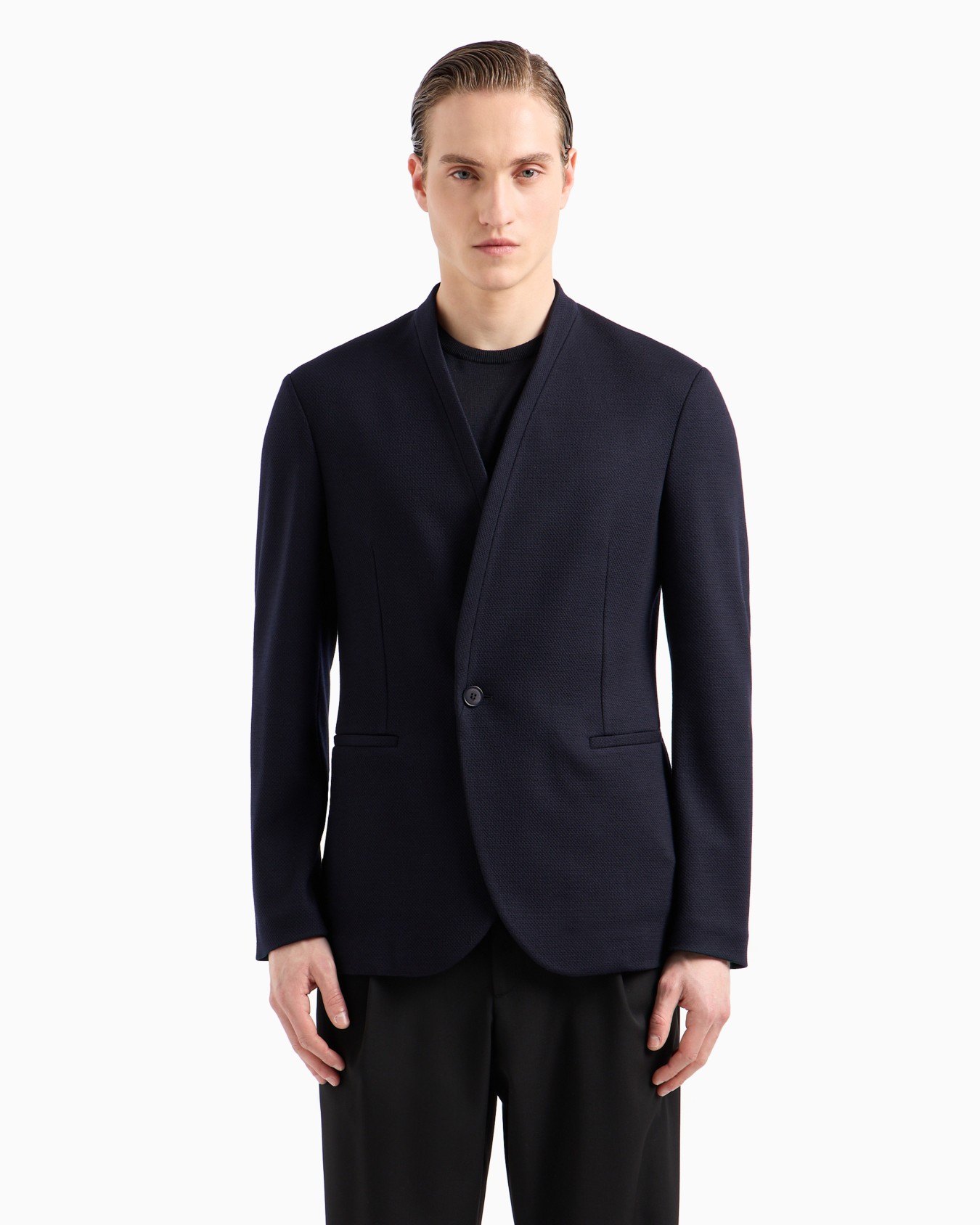 ASV single-breasted jacket in Lyocell and wool jersey Slide 1