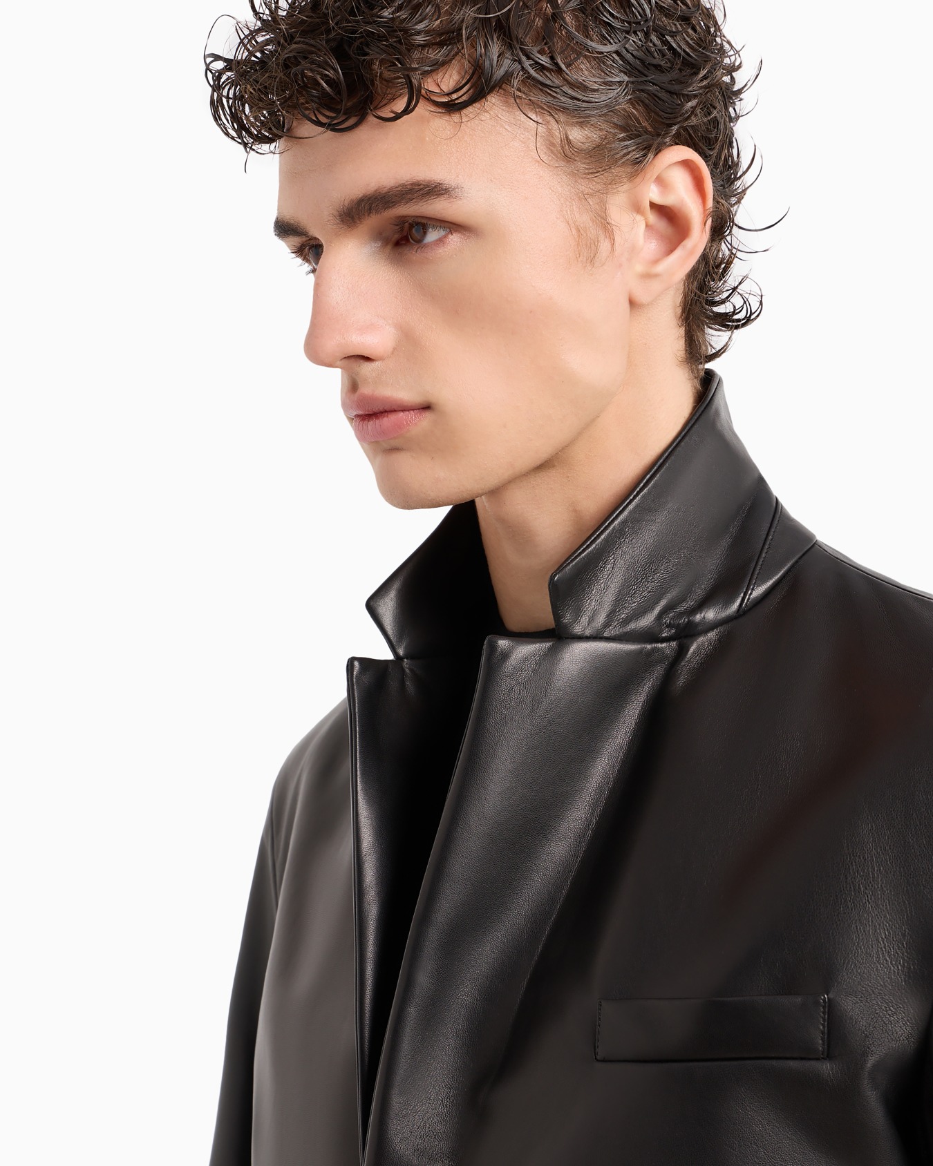 Chaqueta de abotonadura sencilla de napa Diapositiva 4