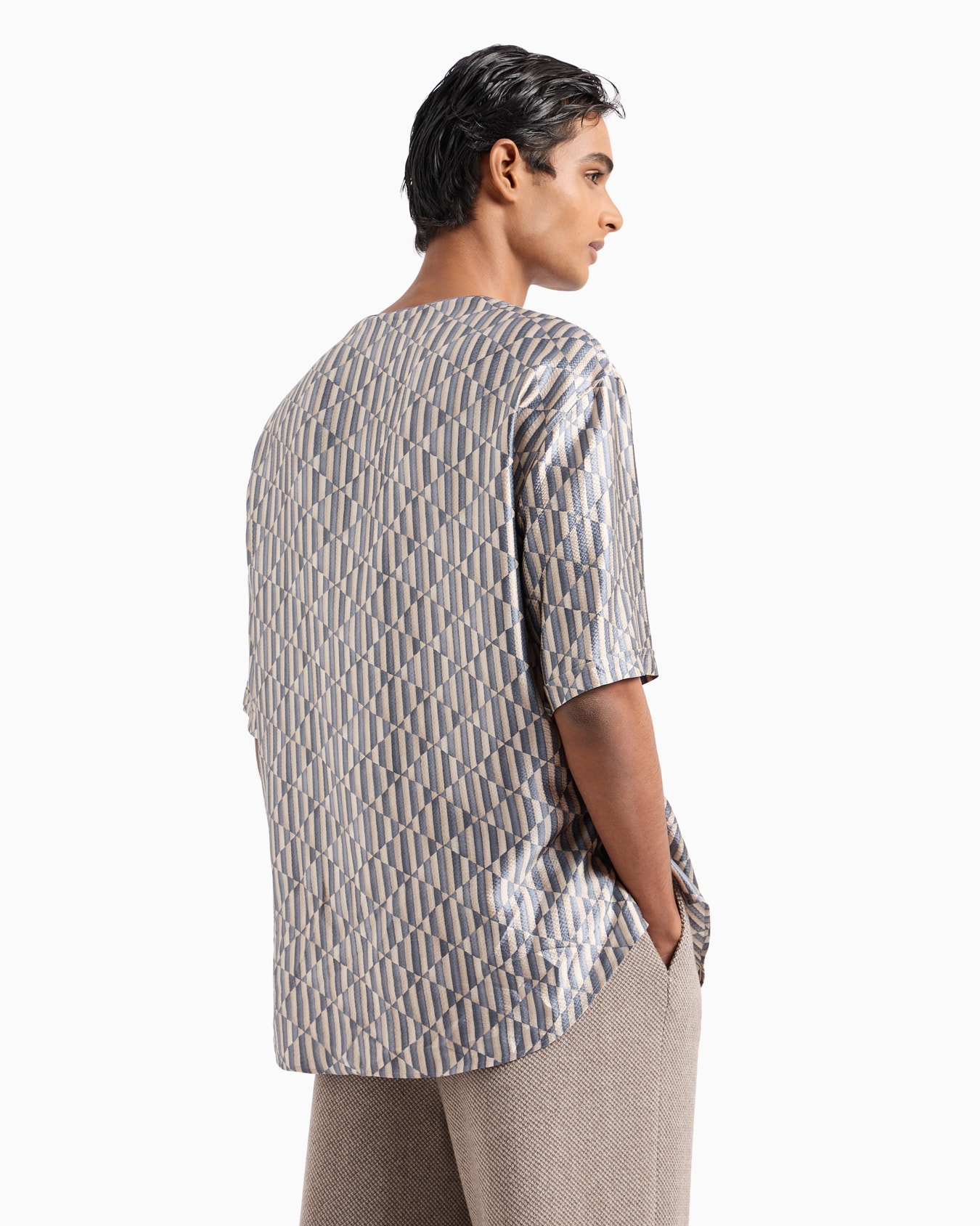 Printed silk-satin T-shirt shirt Slide 3