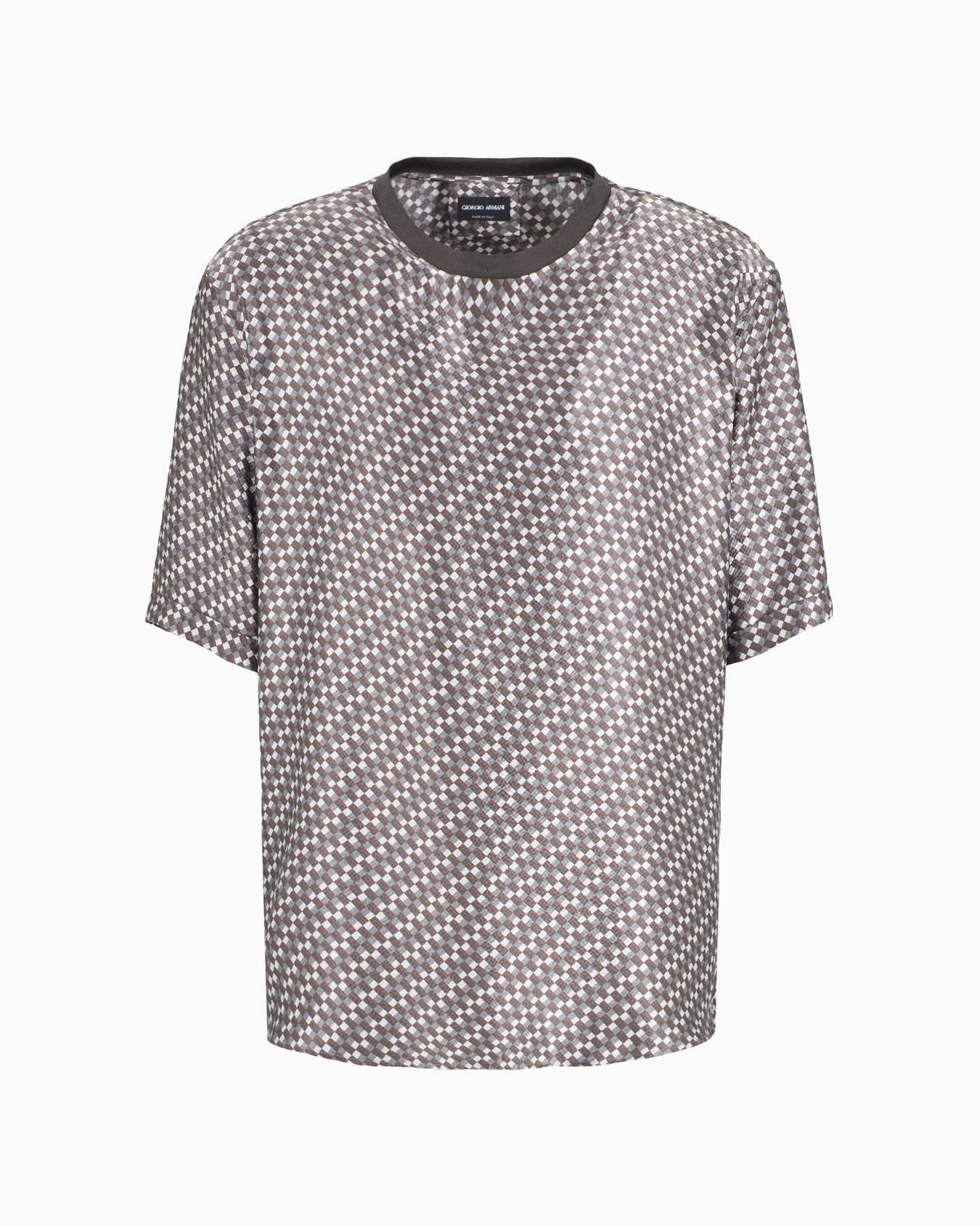 Printed silk-satin T-shirt shirt Slide 0