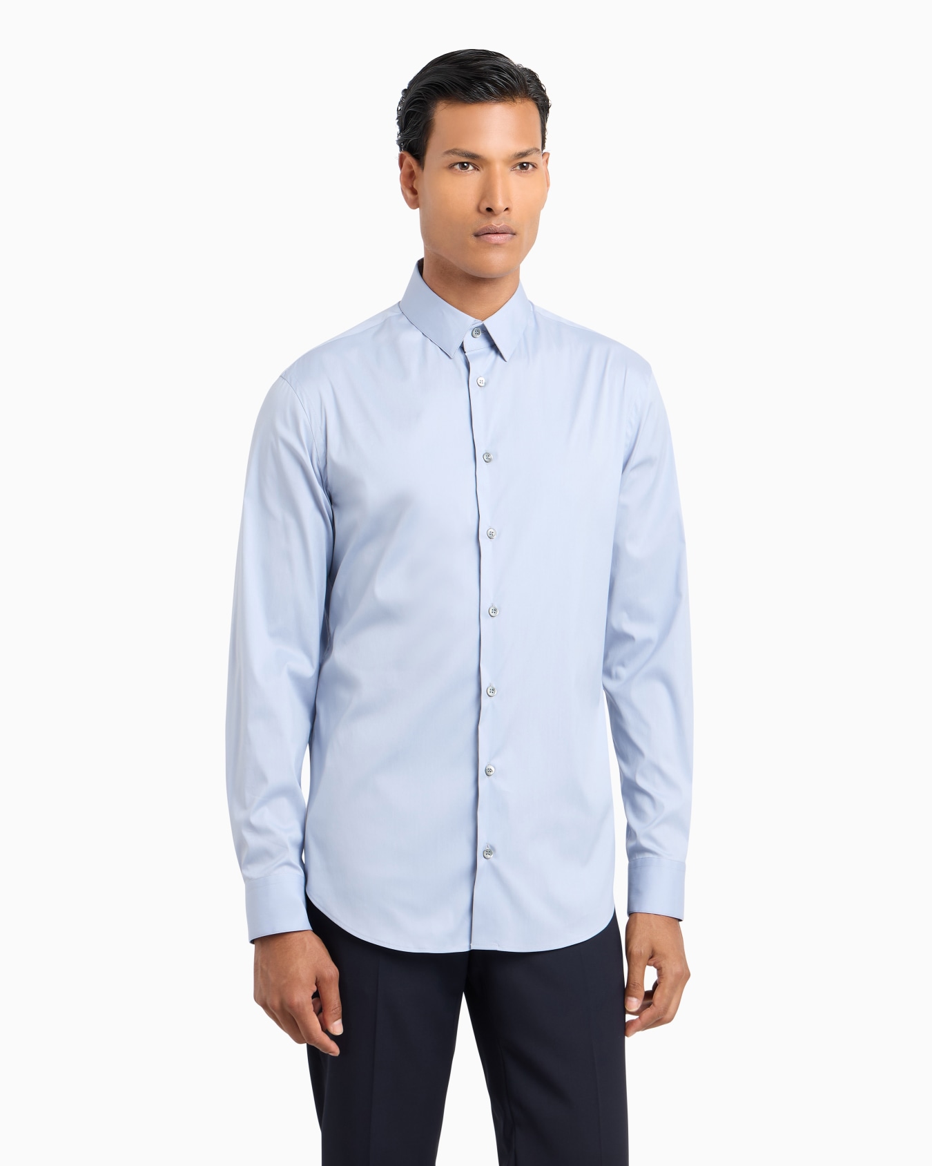 Slim-fit shirt in cotton poplin Slide 1