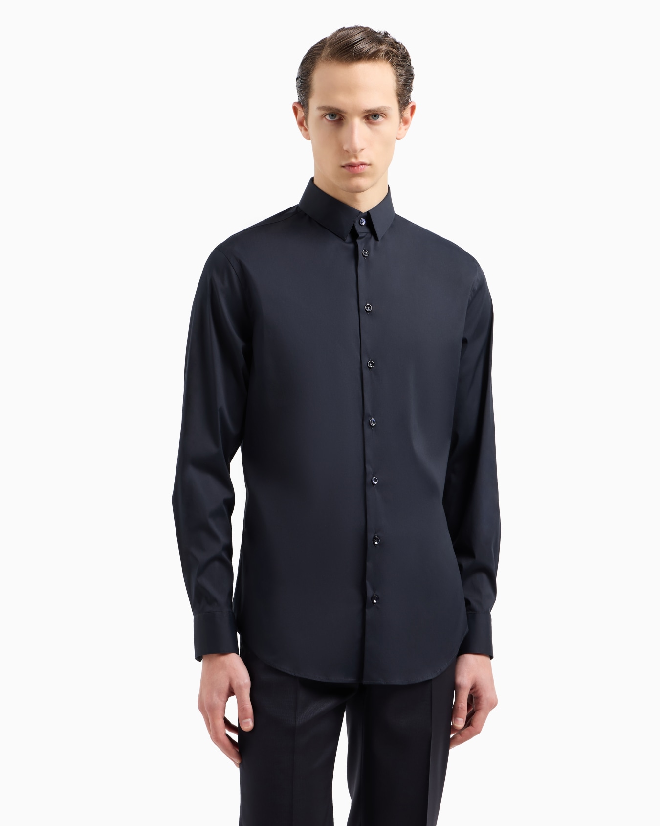 Slim-fit shirt in cotton poplin Slide 3
