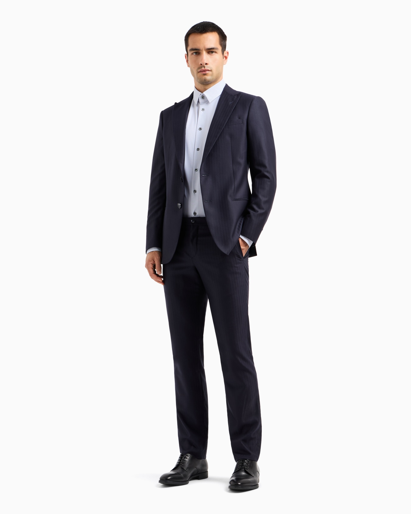 Slim-fit technical jersey shirt with micro-pattern Slide 3