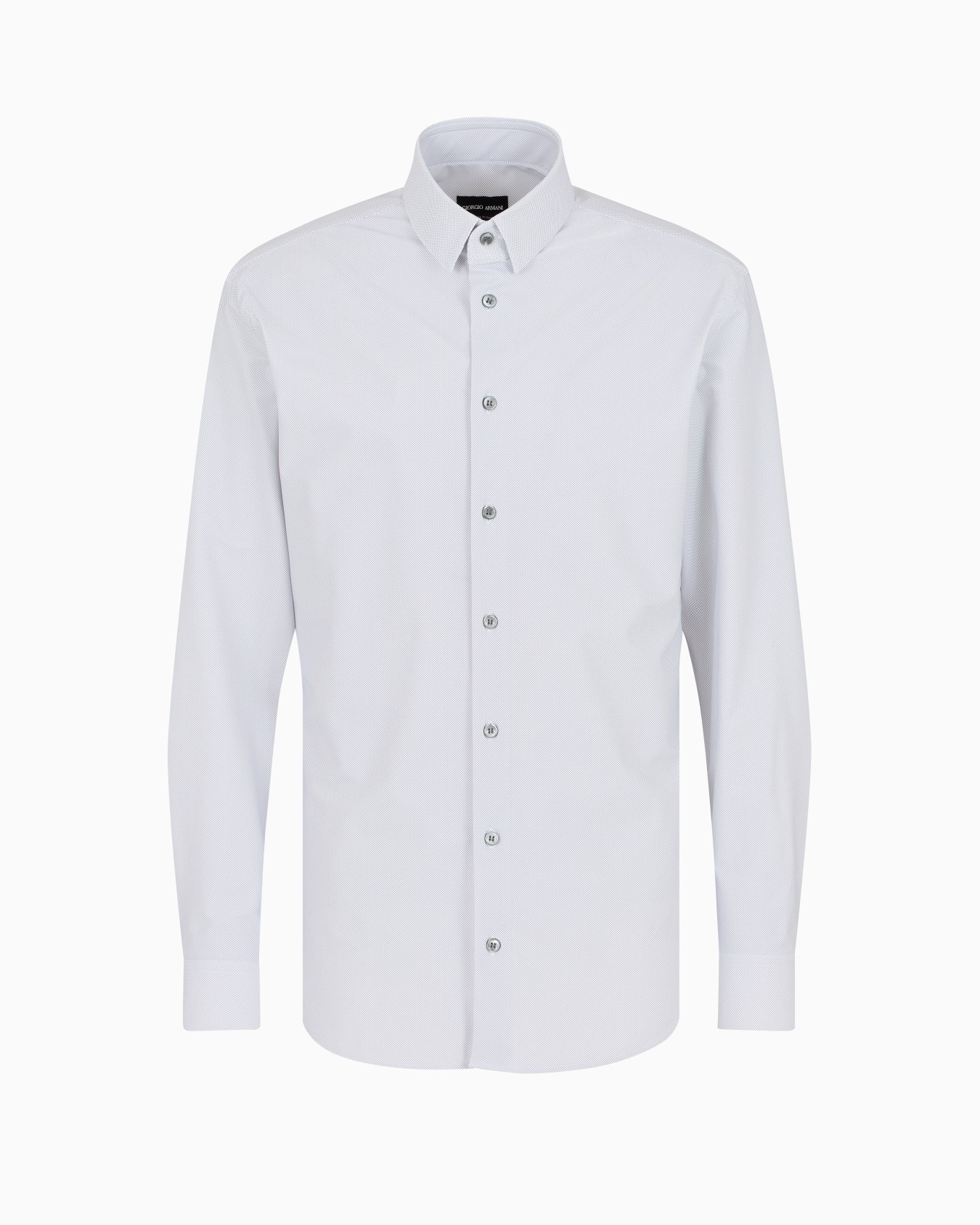 Slim-fit technical jersey shirt with micro-pattern Slide 0