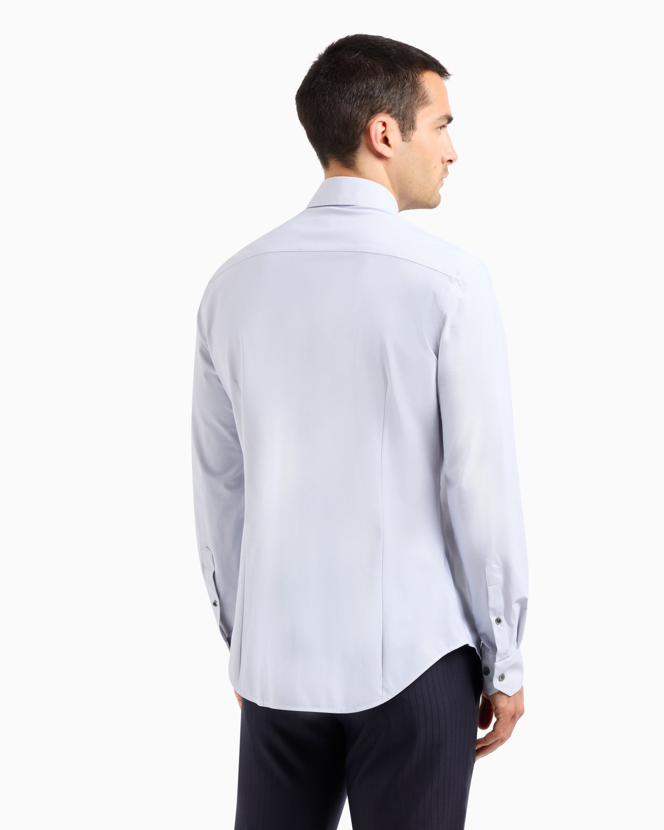 Slim-fit technical jersey shirt with micro-pattern Slide 2