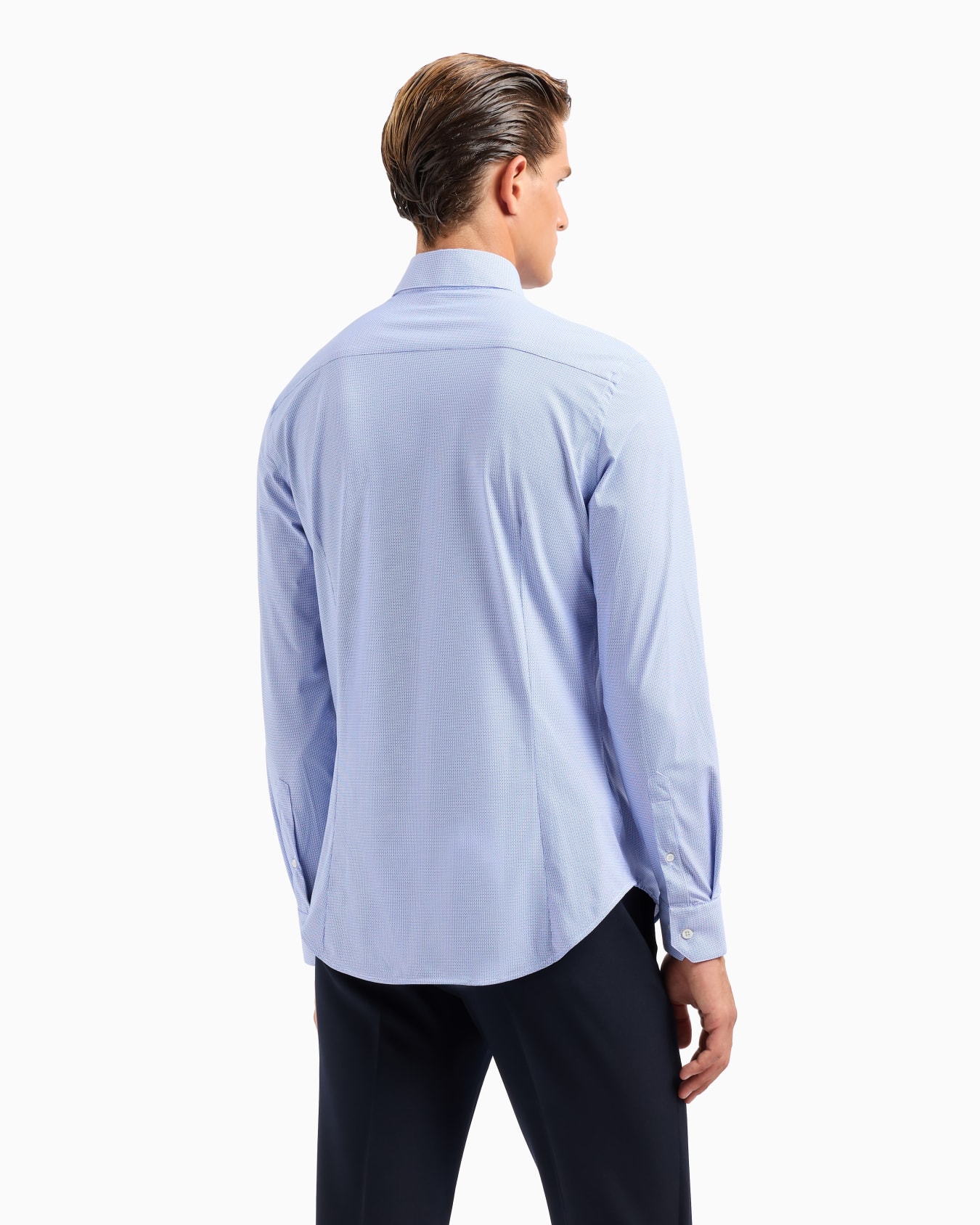 Slim-fit jersey shirt with micro print Slide 2