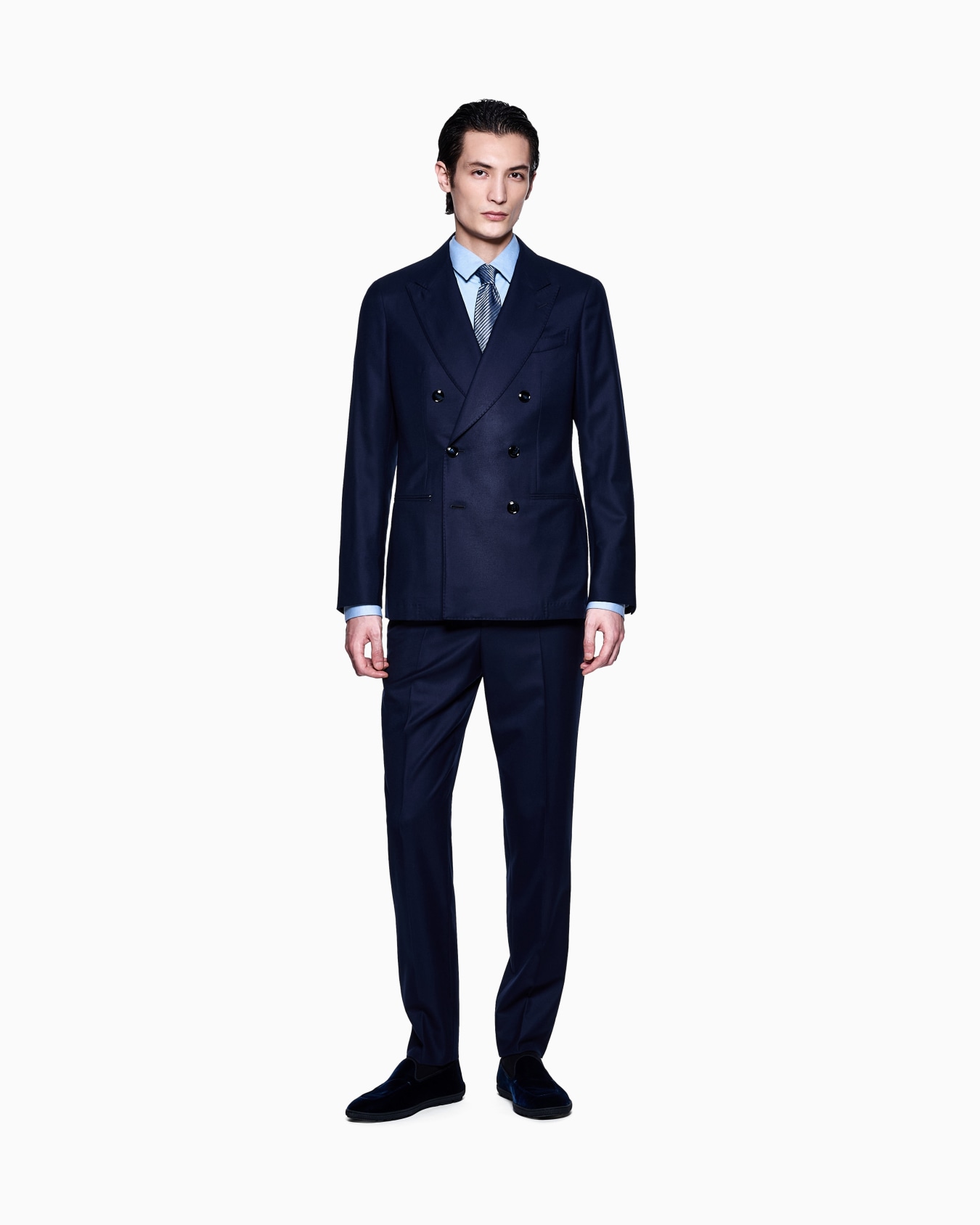 Slim-Fit-Hemd aus einer Jersey-Baumwoll-Mischung mit Melange-Effekt Folie 1