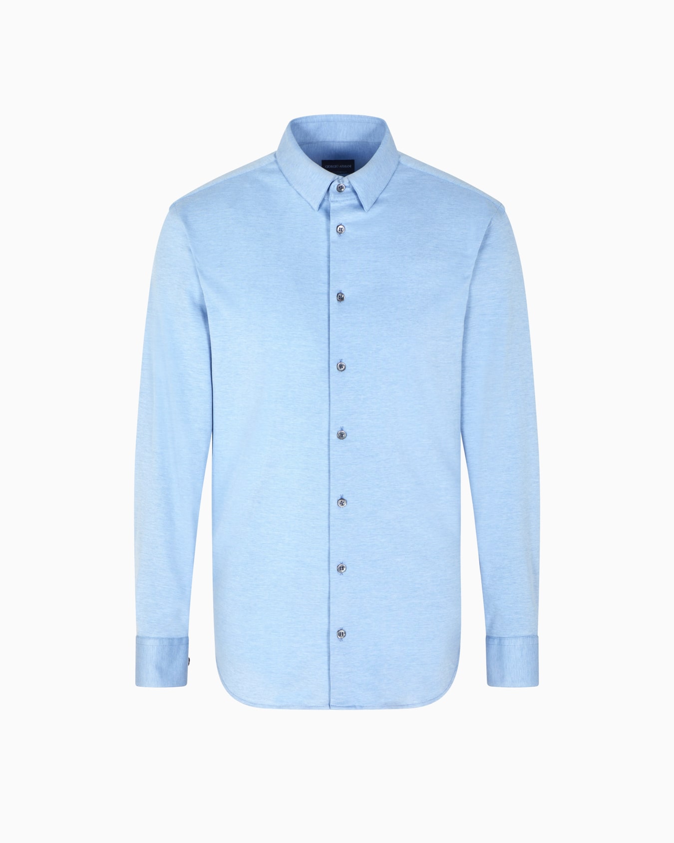 Slim-Fit-Hemd aus einer Jersey-Baumwoll-Mischung mit Melange-Effekt Folie 0