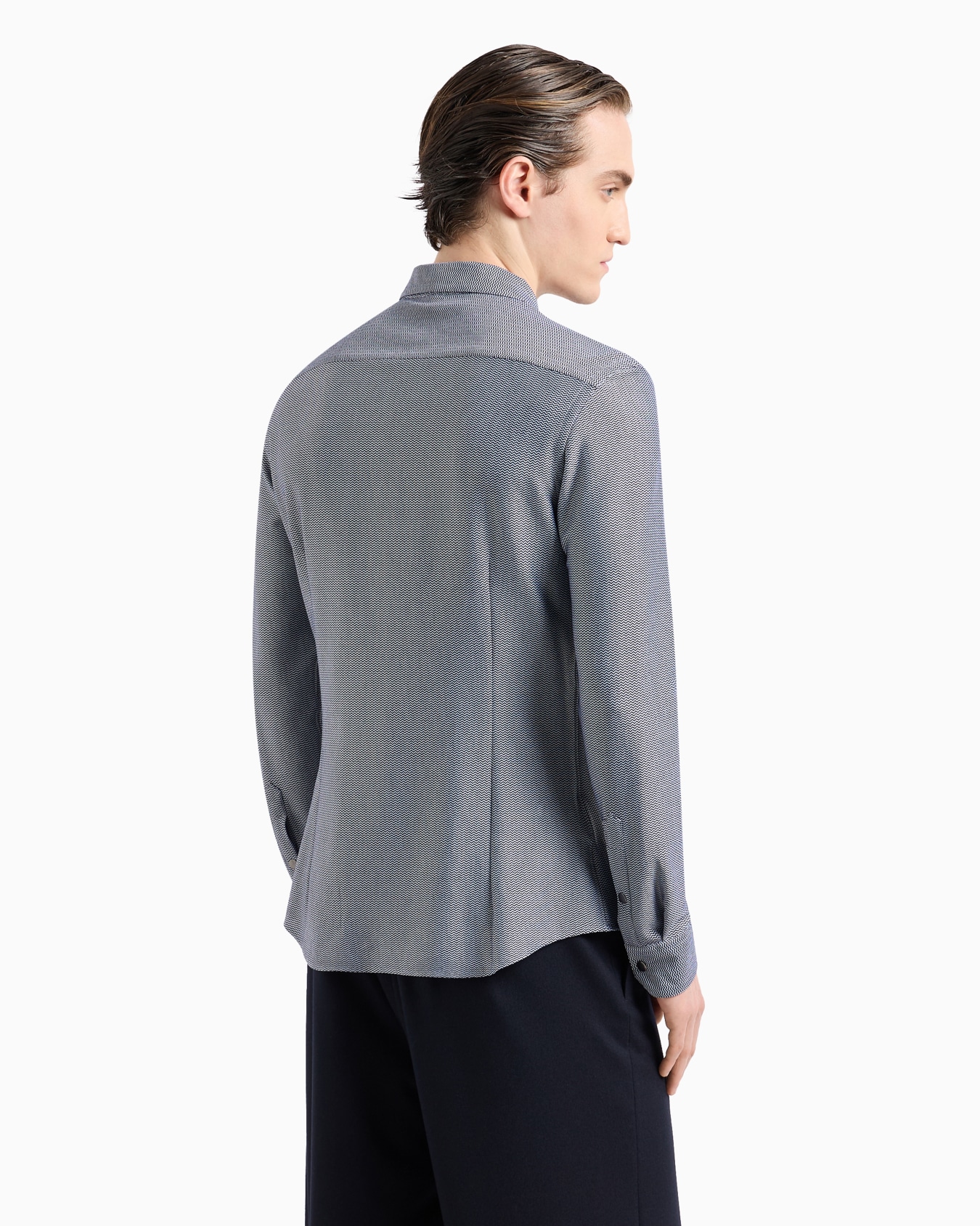 Camisa slim fit en sirsaca de algodón con cremallera Diapositiva 2