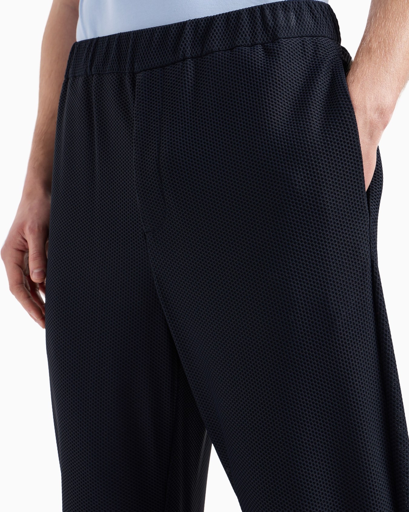 Technical waffle flat-front trousers Slide 4
