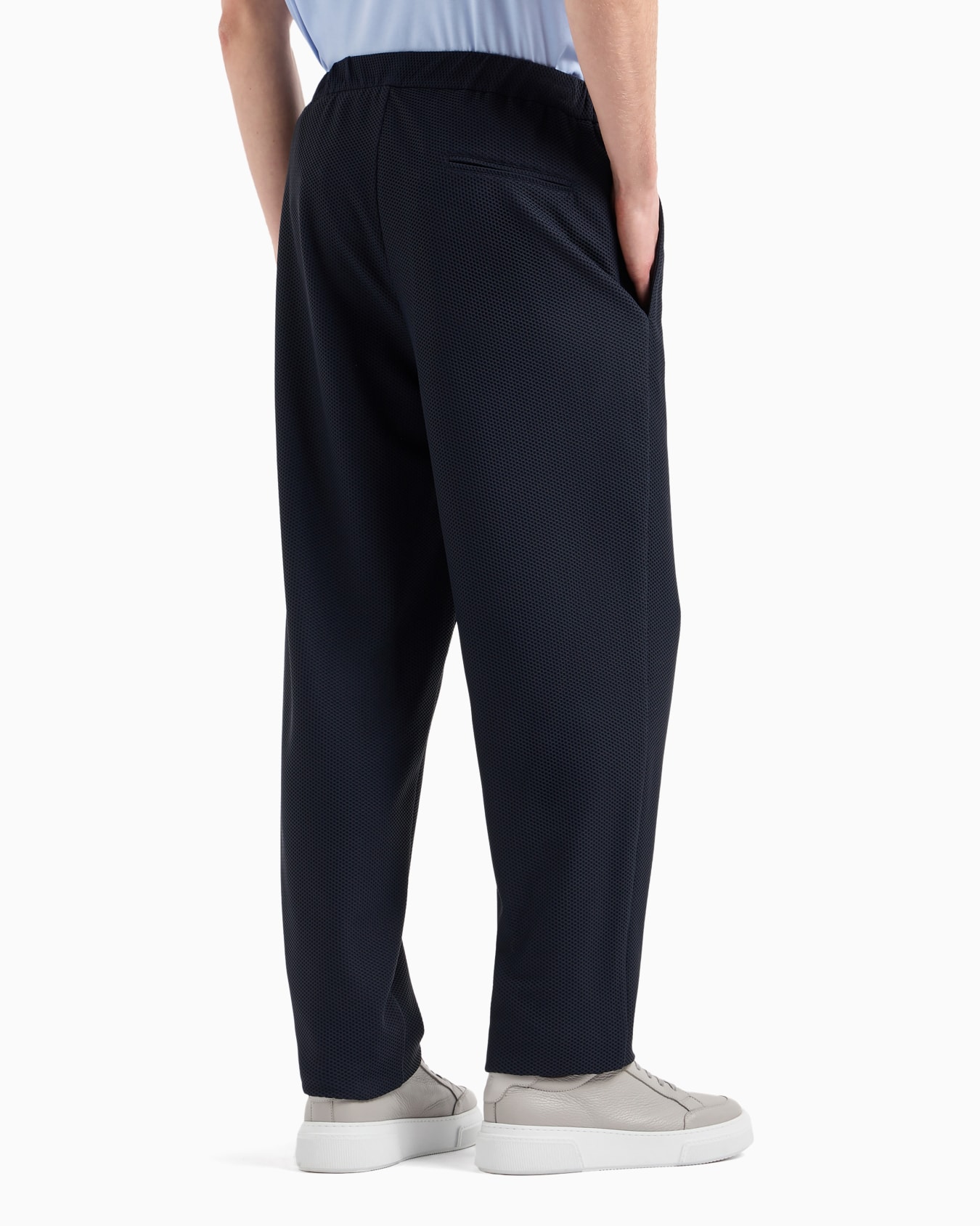 Technical waffle flat-front trousers Slide 2