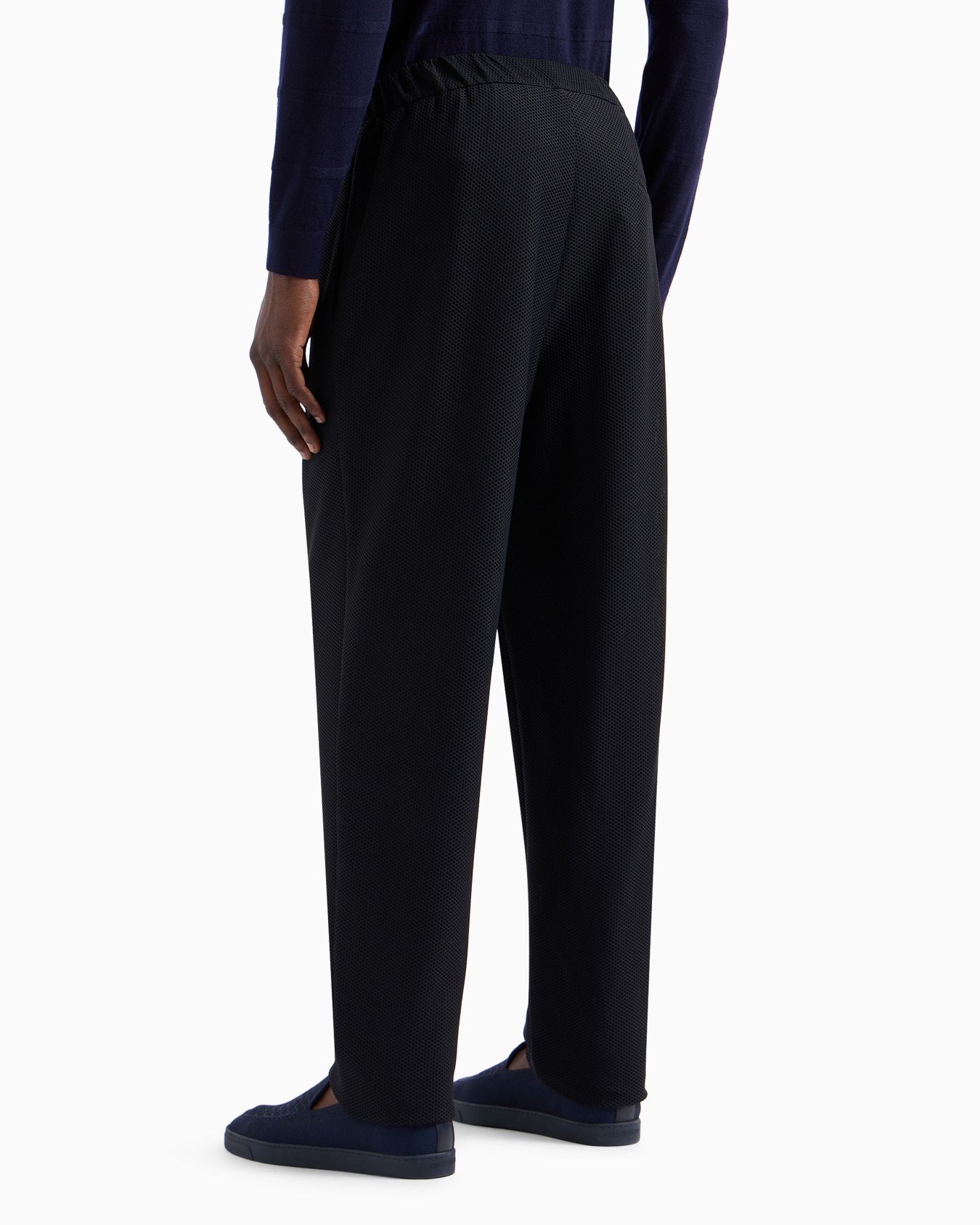 Technical waffle flat-front trousers Slide 2