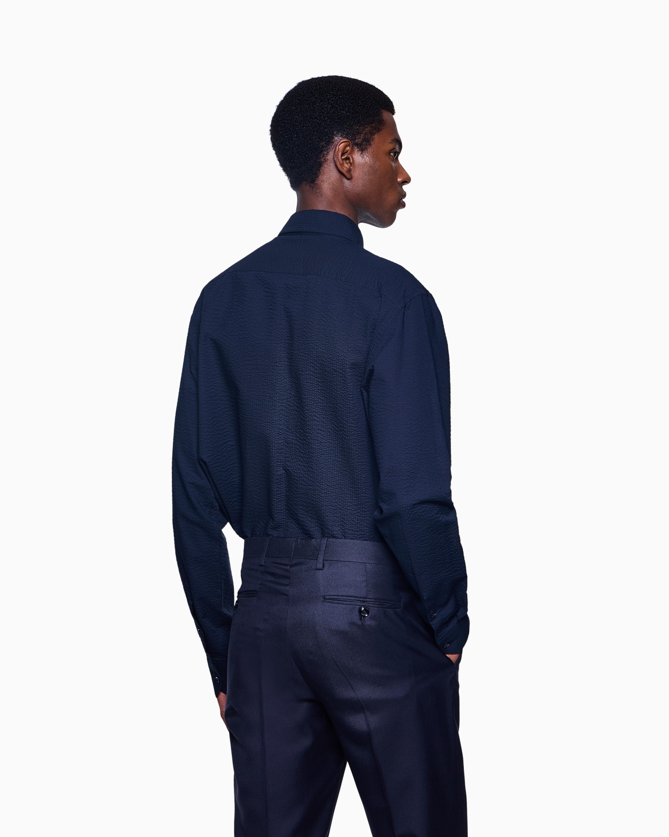 Regular-fit cotton-seersucker shirt Slide 2