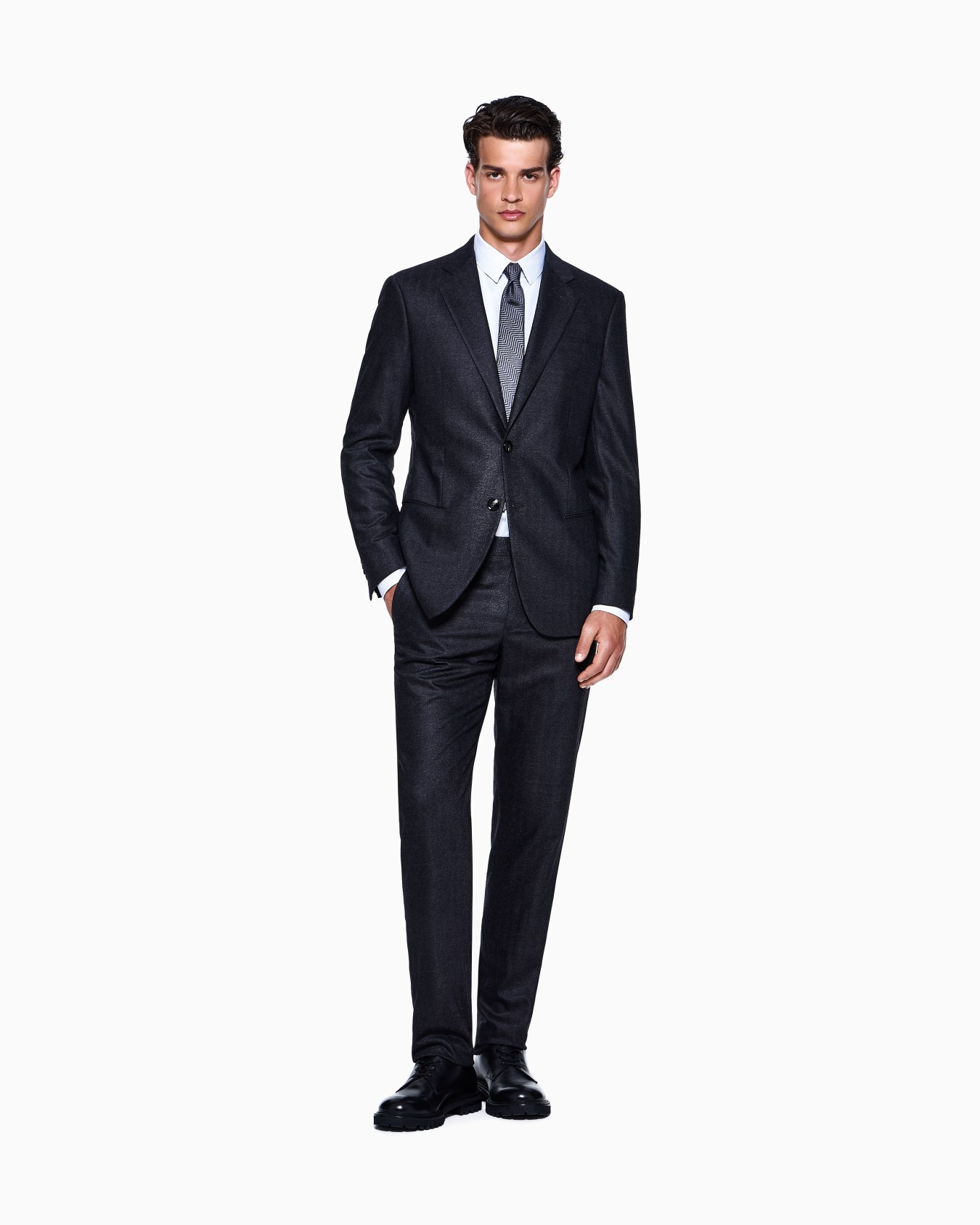 Chemise coupe classique en coton micro-armuré Diapositive 1