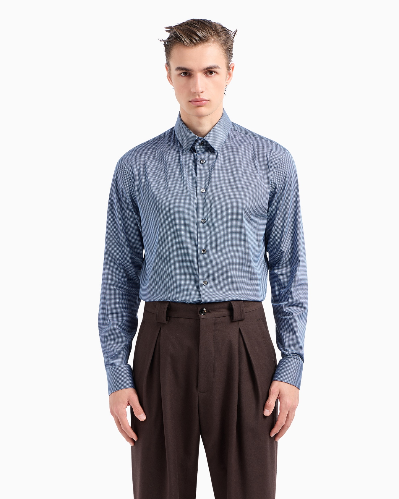 Regular-fit printed cotton shirt Slide 2