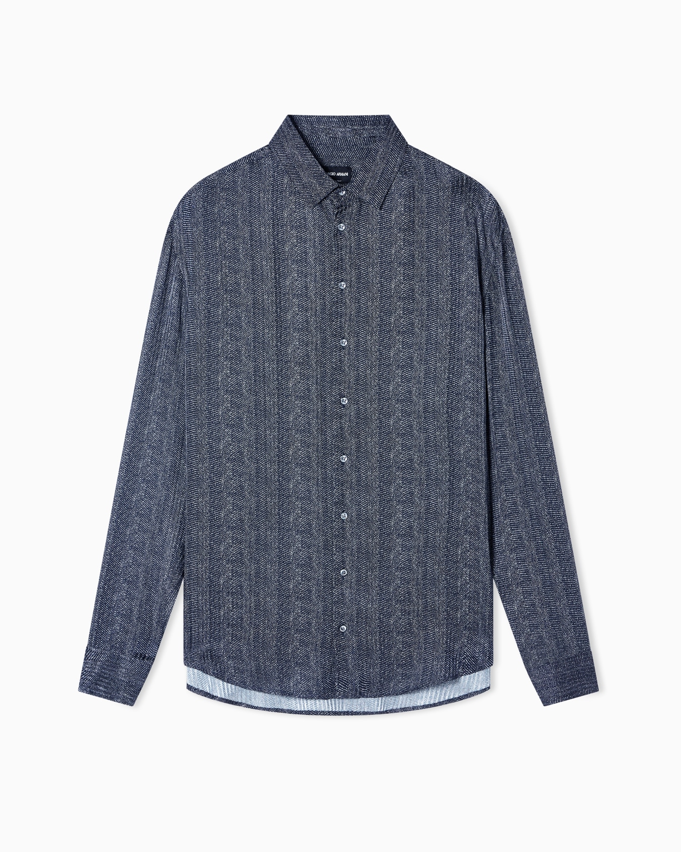 Chemise coupe classique en viscose et soie imprimée Diapositive 0