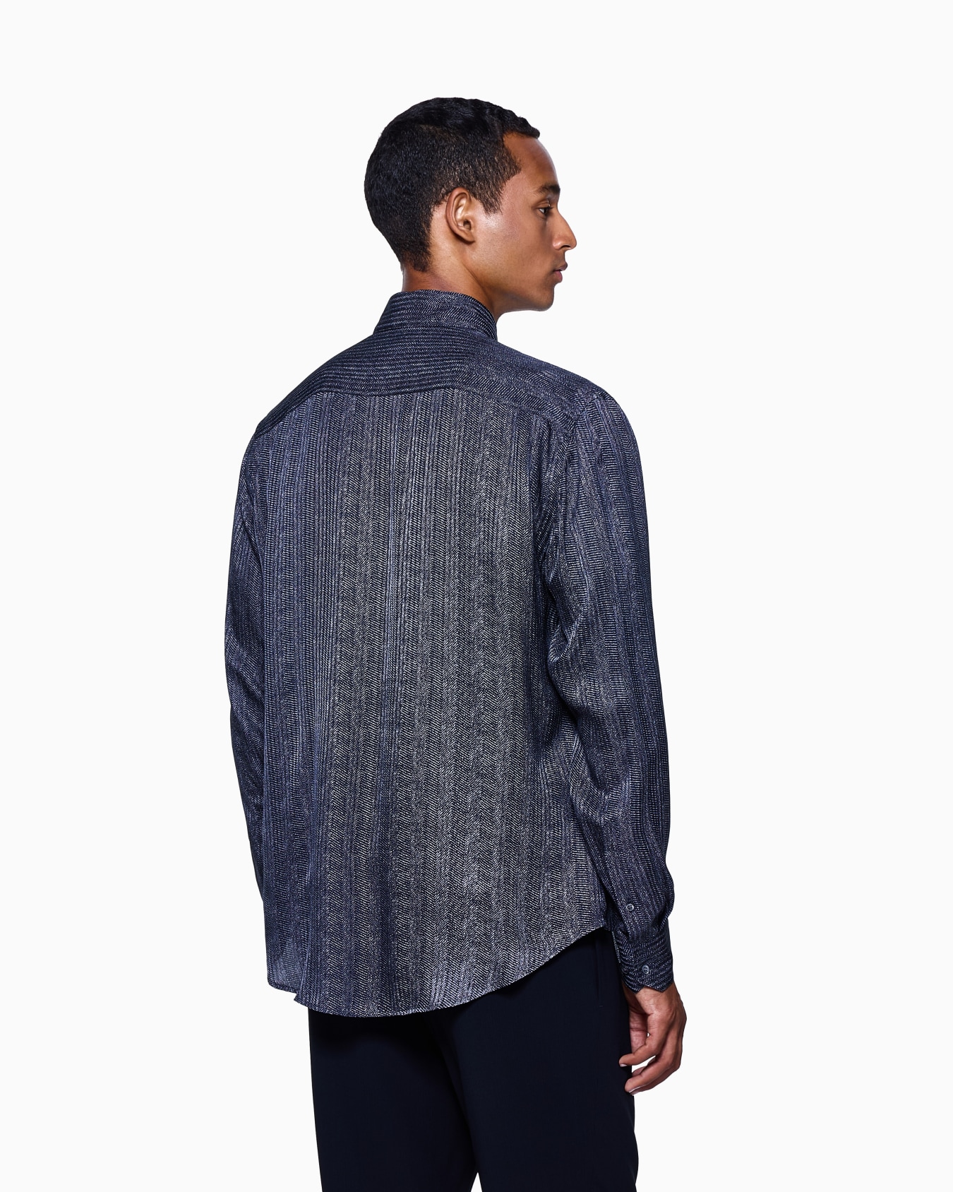 Chemise coupe classique en viscose et soie imprimée Diapositive 2
