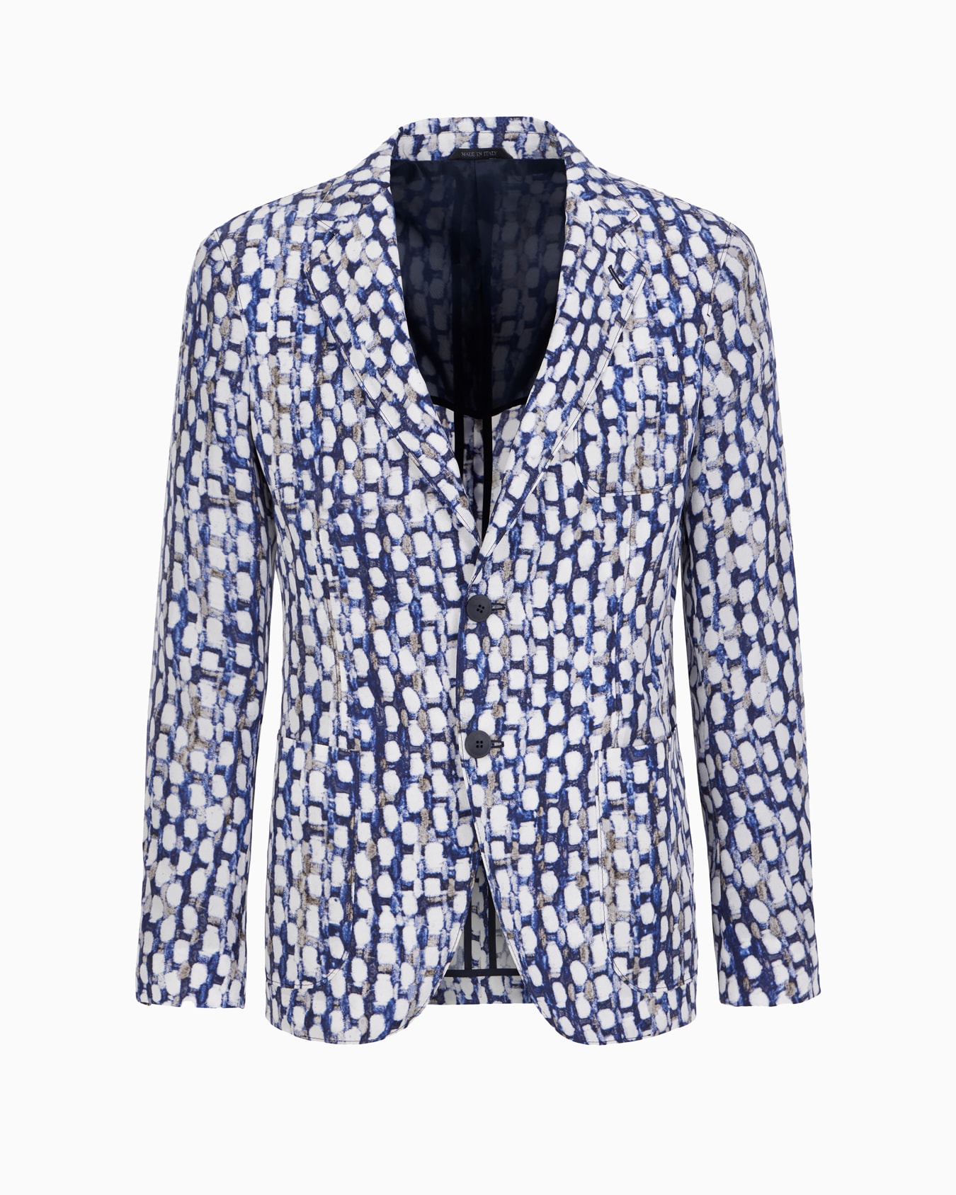 Upton line single-breasted jacket in printed cupro Slide 0