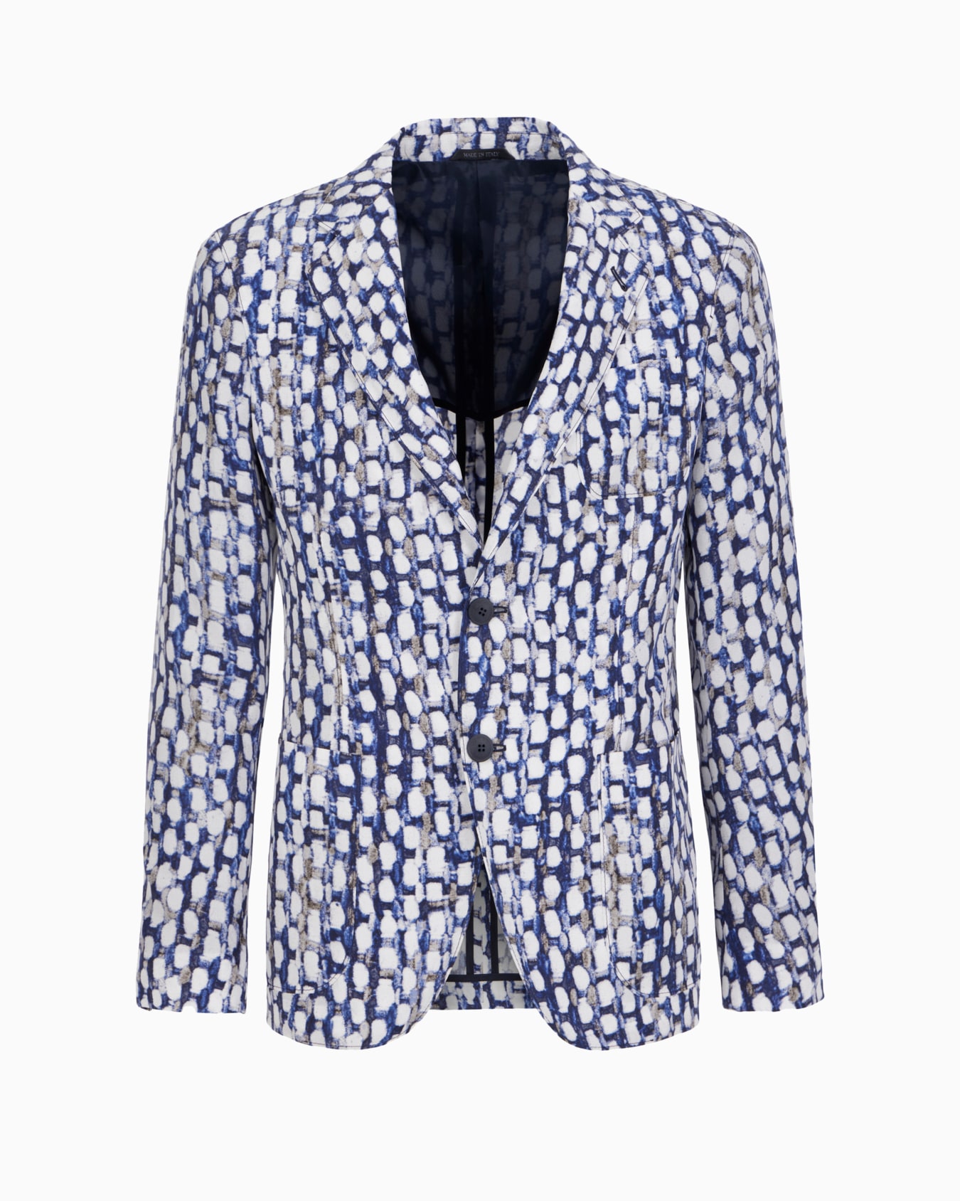 Upton line single-breasted jacket in printed cupro Slide 0