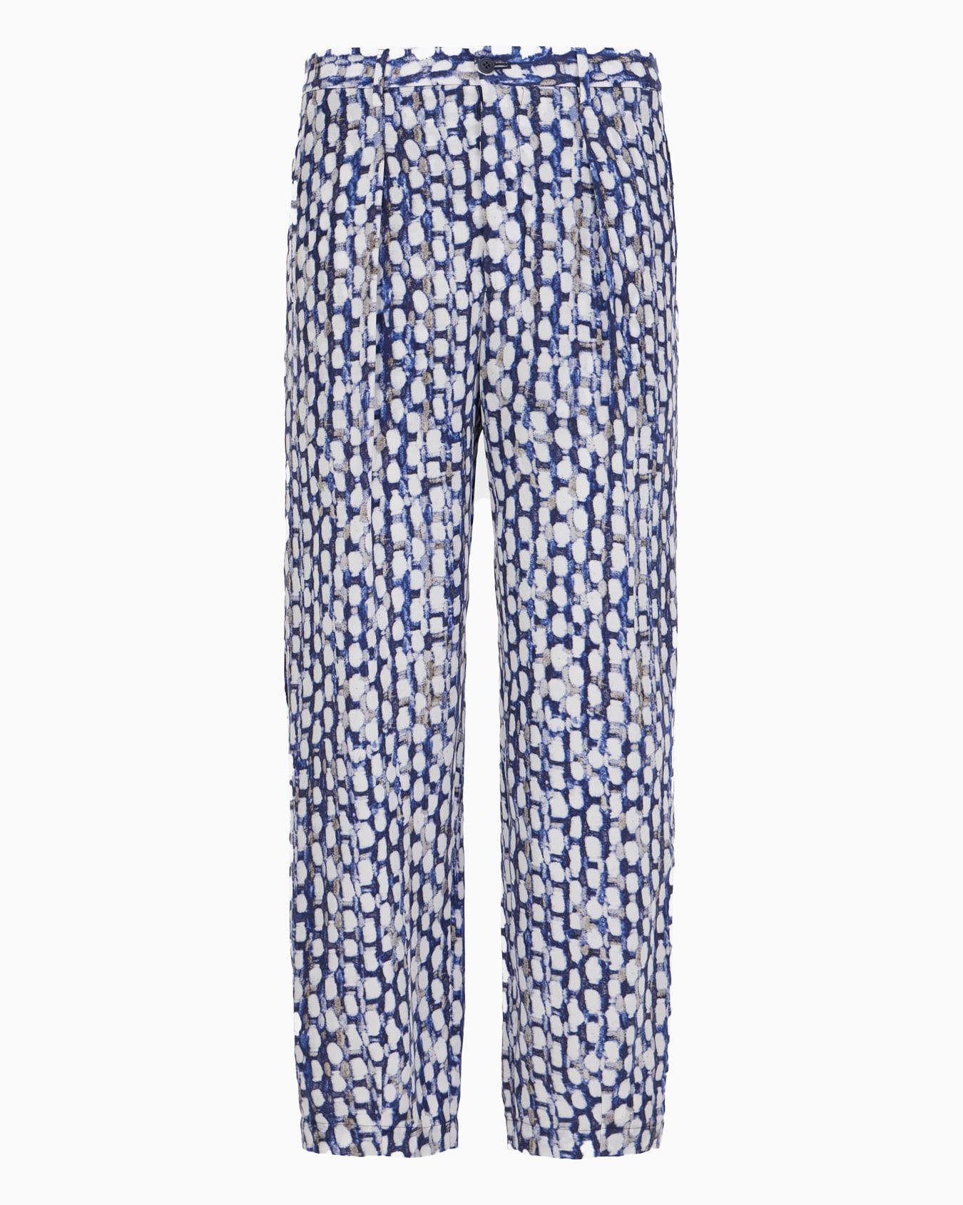 Printed cupro one-pleat trousers Slide 0
