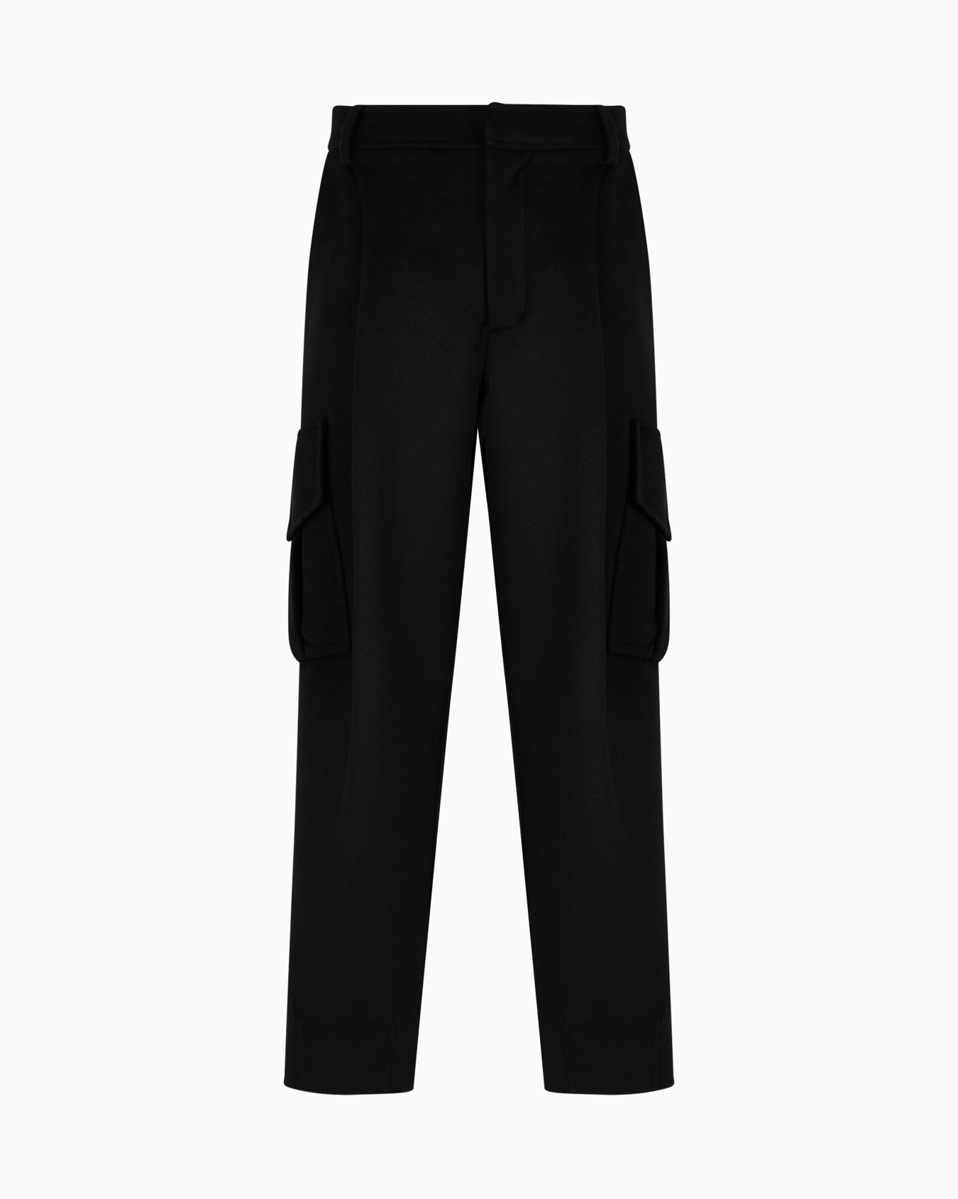 One-pleat cargo trousers in double cashmere cloth Slide 0