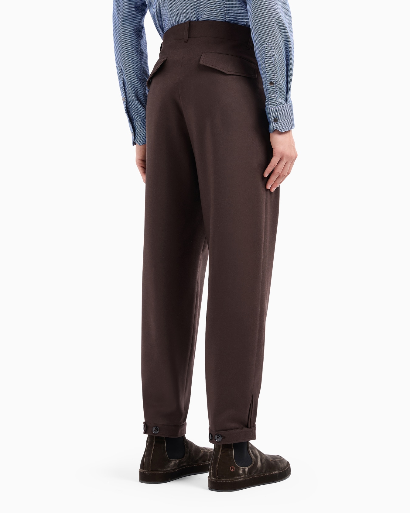 Single-pleat lightweight wool cloth trousers Slide 3