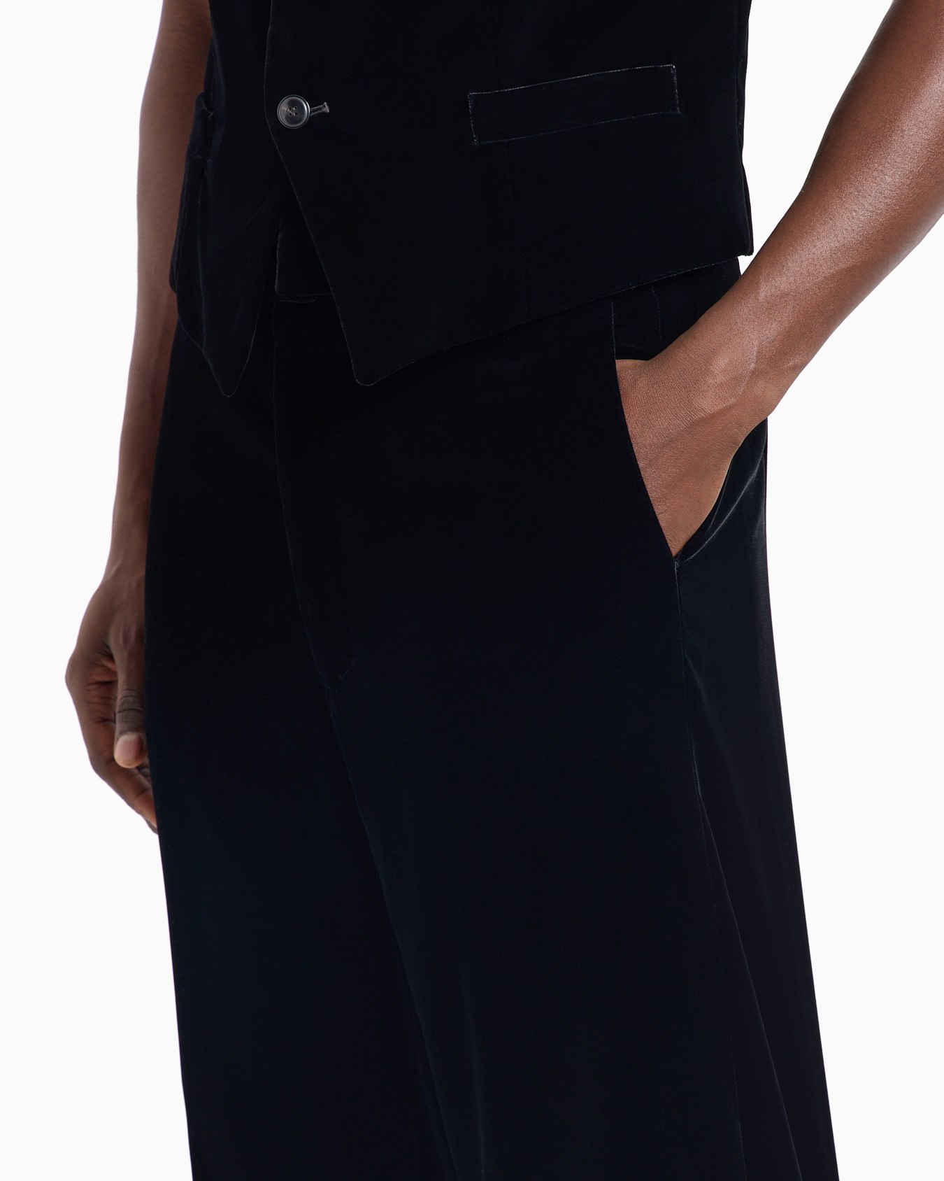 Velvet, flat-front trousers Slide 6