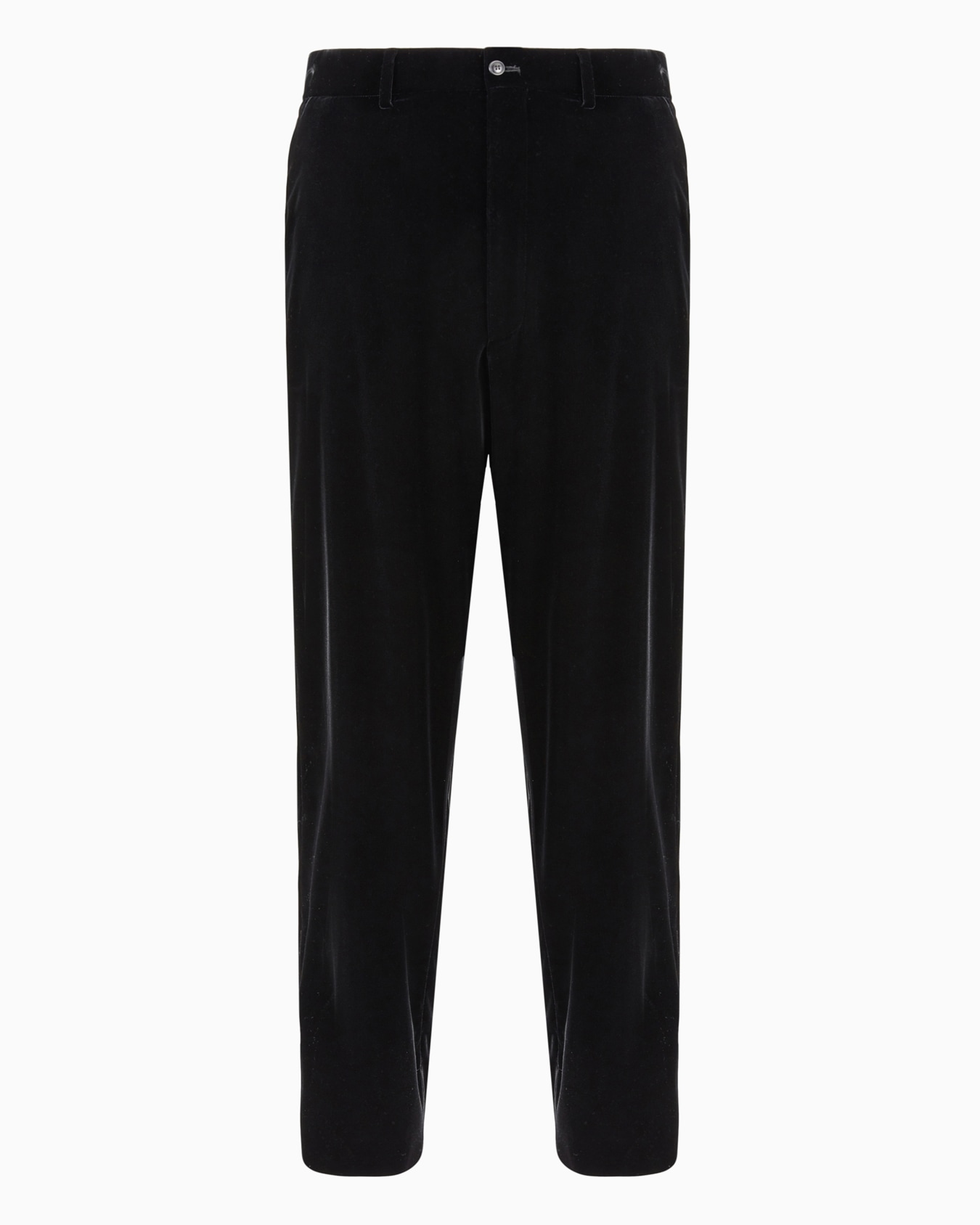 Velvet, flat-front trousers Slide 0